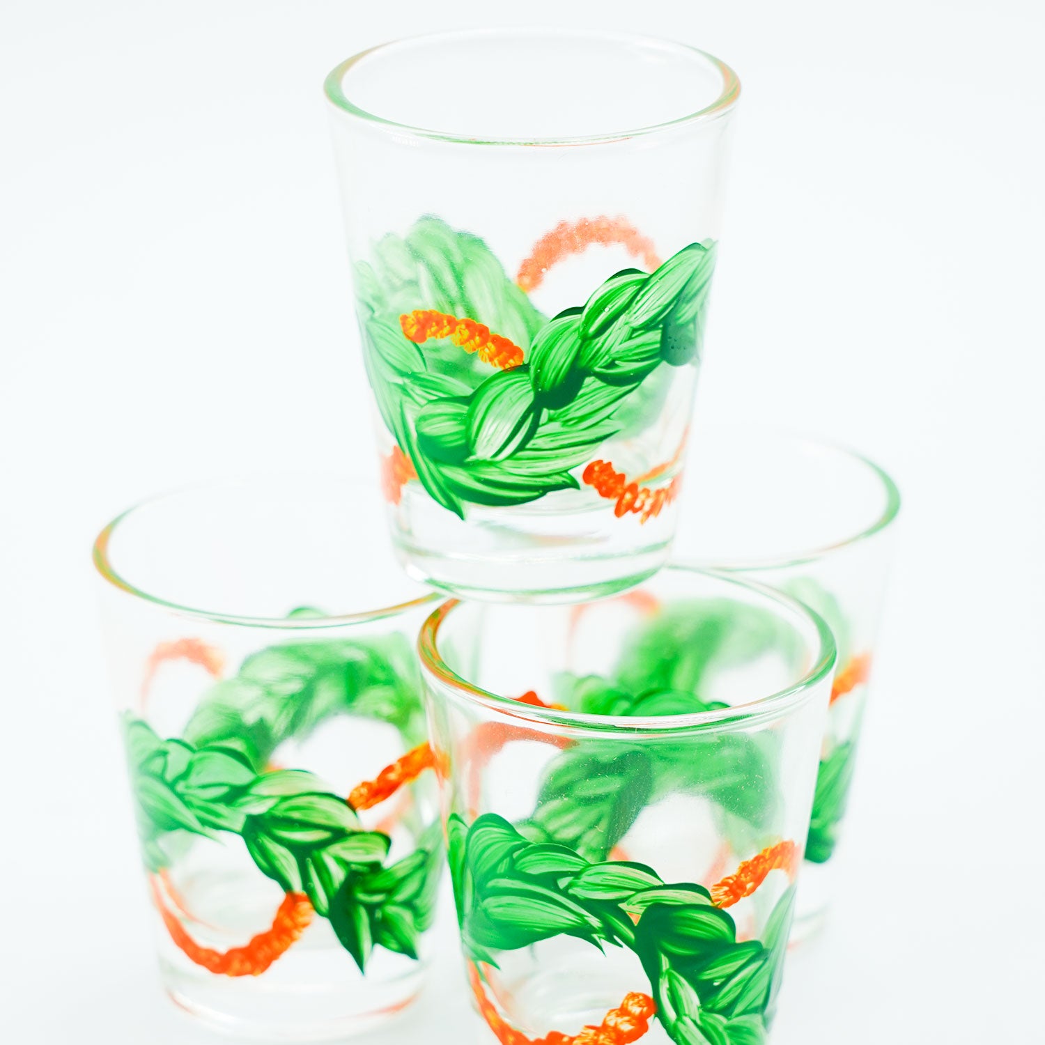 Hand-Painted Shot Glass - Maile & ʻIlima