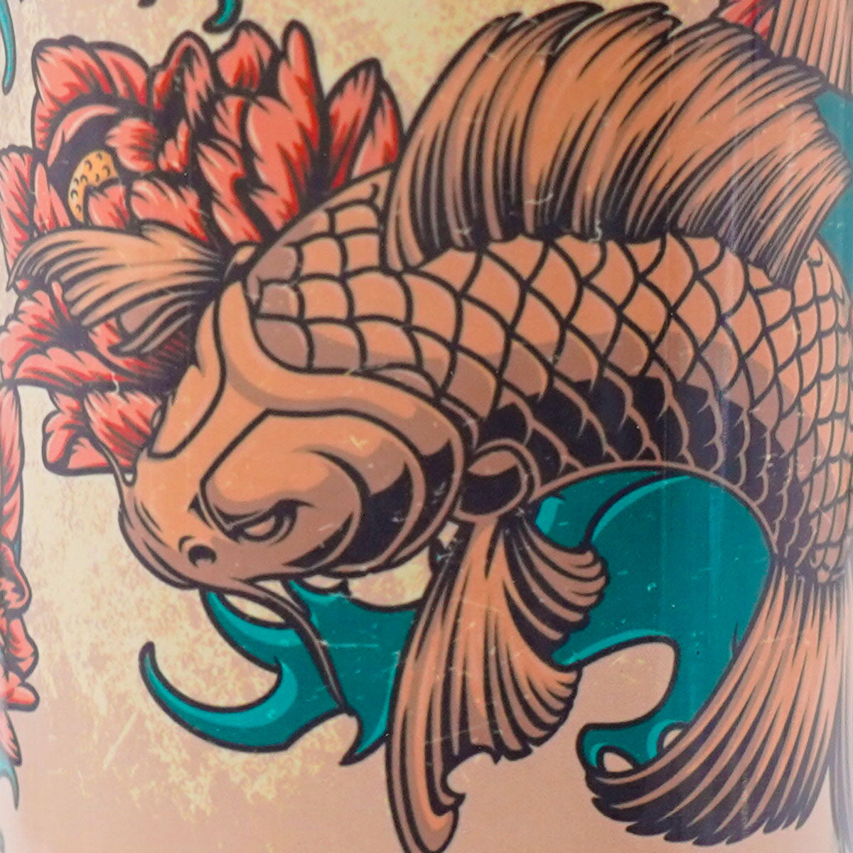 20oz Handmade Skinny Stainless Steel Tumbler - Koi Lotus