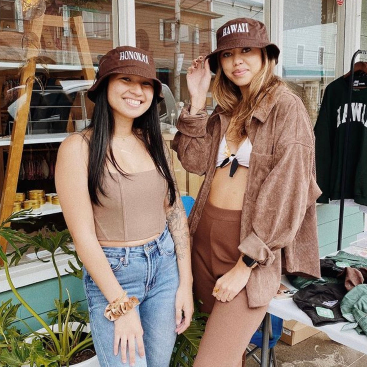 Hawaiʻi Embroidered Chocolate Brown Bucket Hat