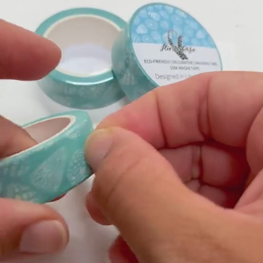 15mm x 10m Washi Tape - Ocean Blue Seashells