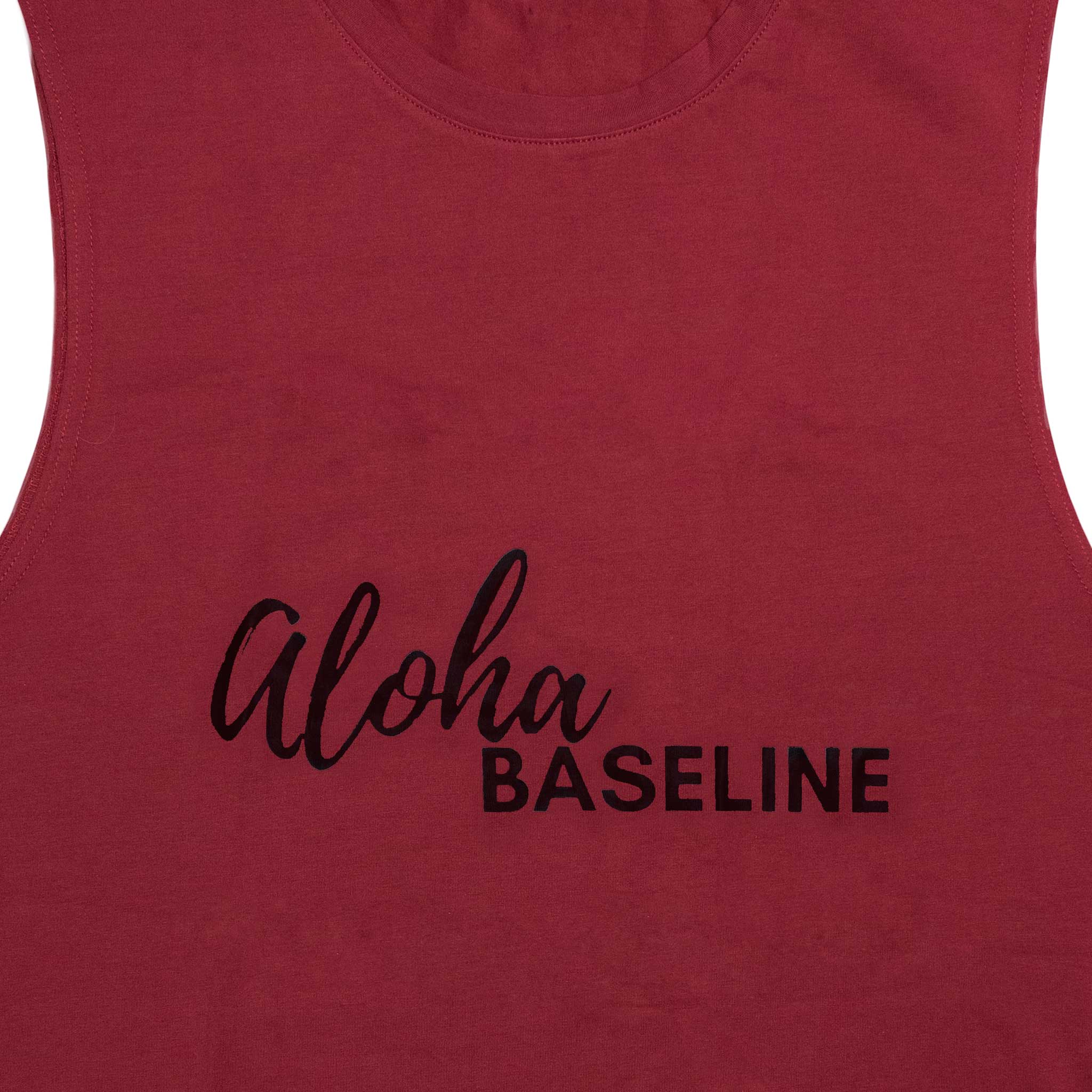 Aloha Baseline Black Script Performance Muscle Tank