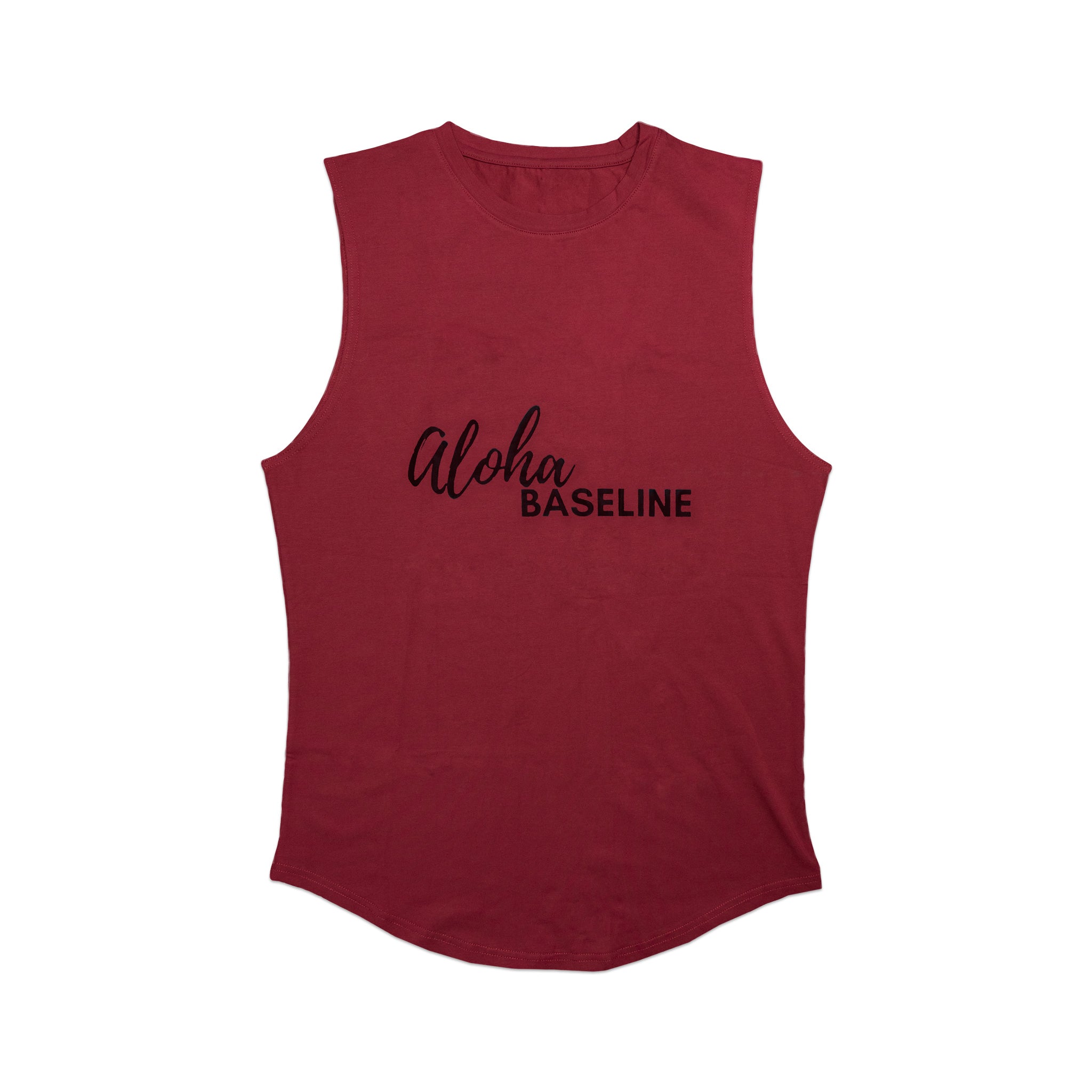 Aloha Baseline Black Script Performance Muscle Tank