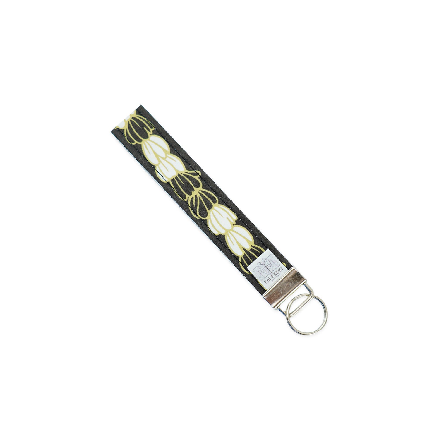 Heavy Duty Handstitched 6" Black Pīkake Print Keychain