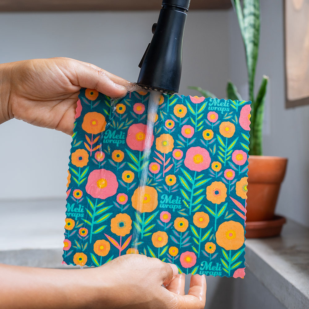 Reusable Handmade Organic Beeswax Food Wraps 3 Pack - Bloom