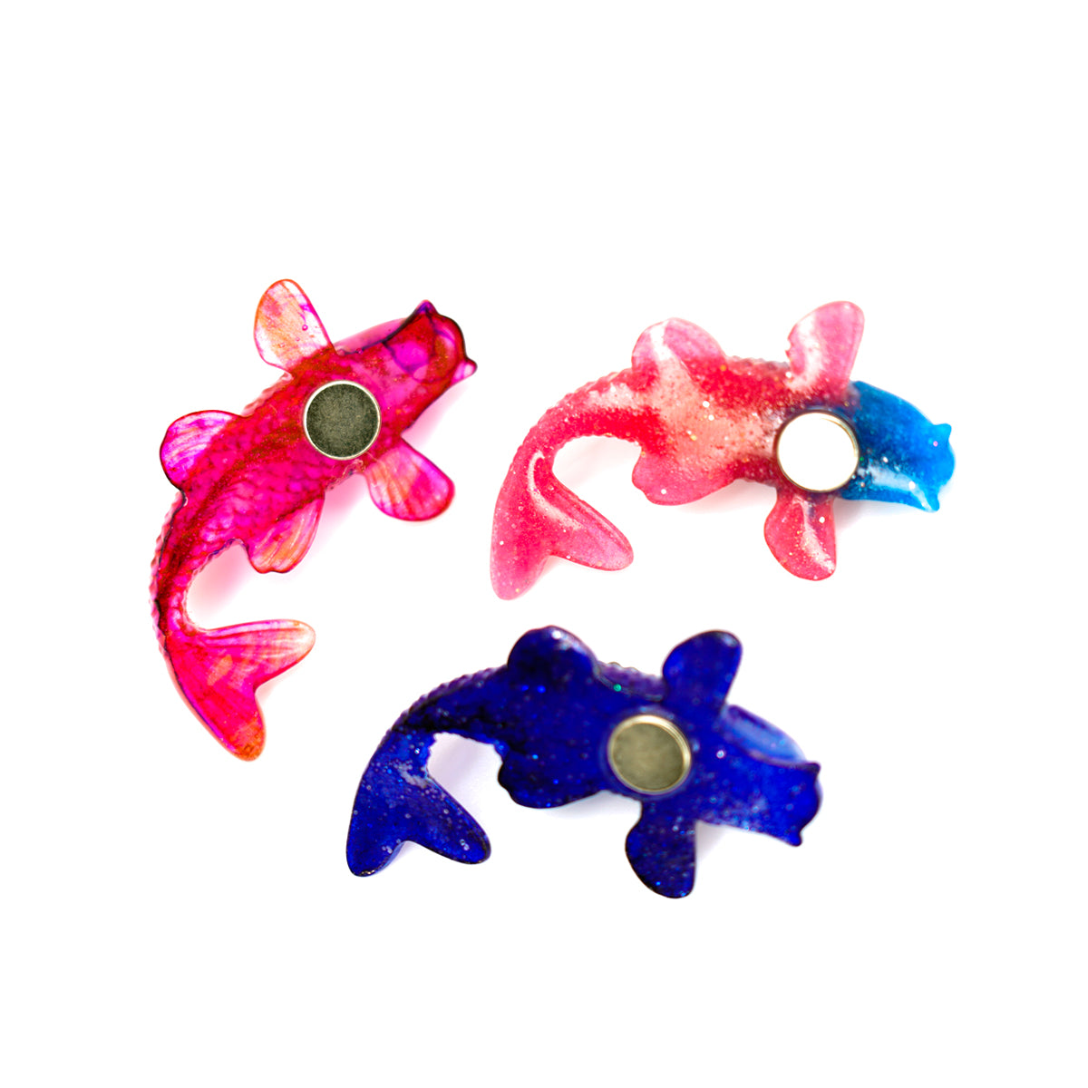 Lucky Koi Handmade resin Fridge Magnets - Bubblegum