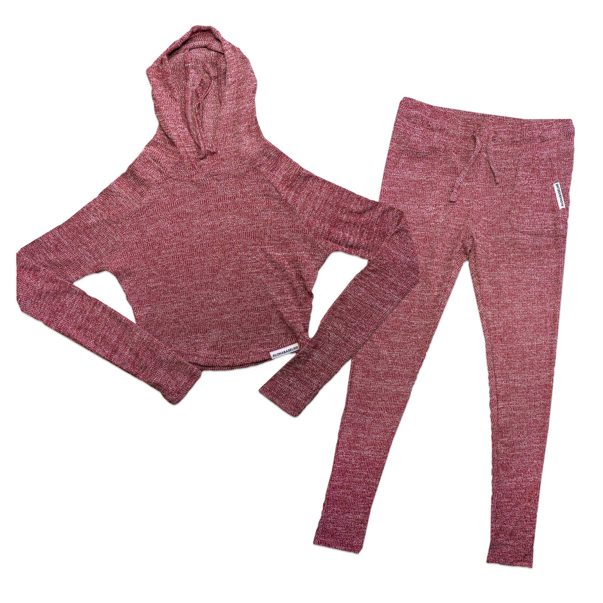 Super Soft Slim Fit Crop Track Suit in Burgundy