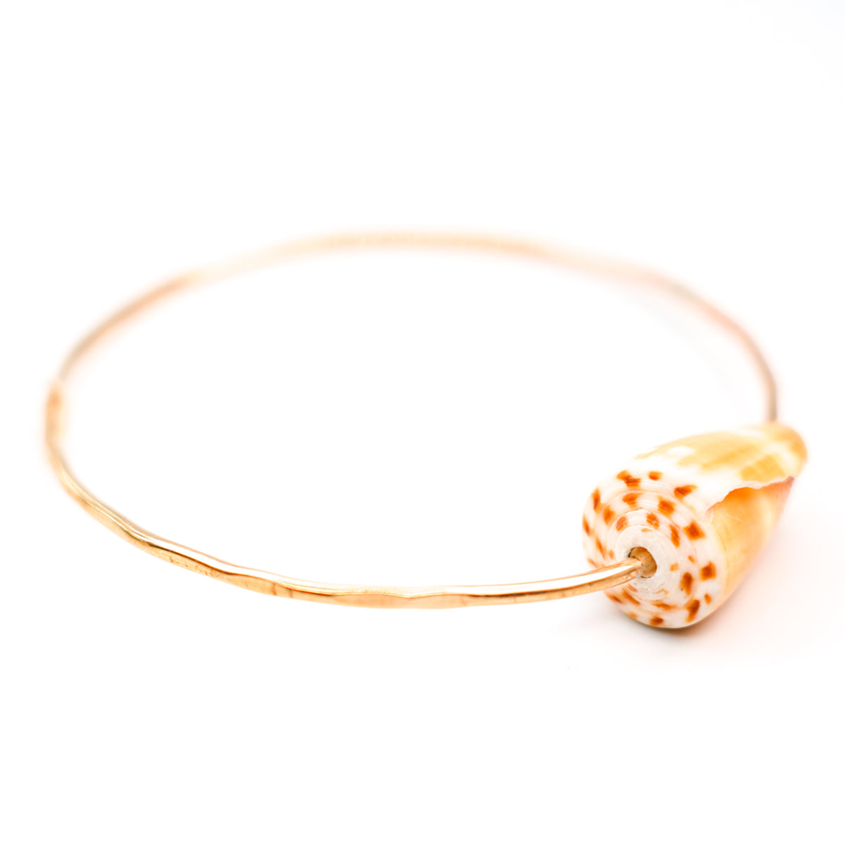 Calf Cone Shell Handmade Gold Bangle