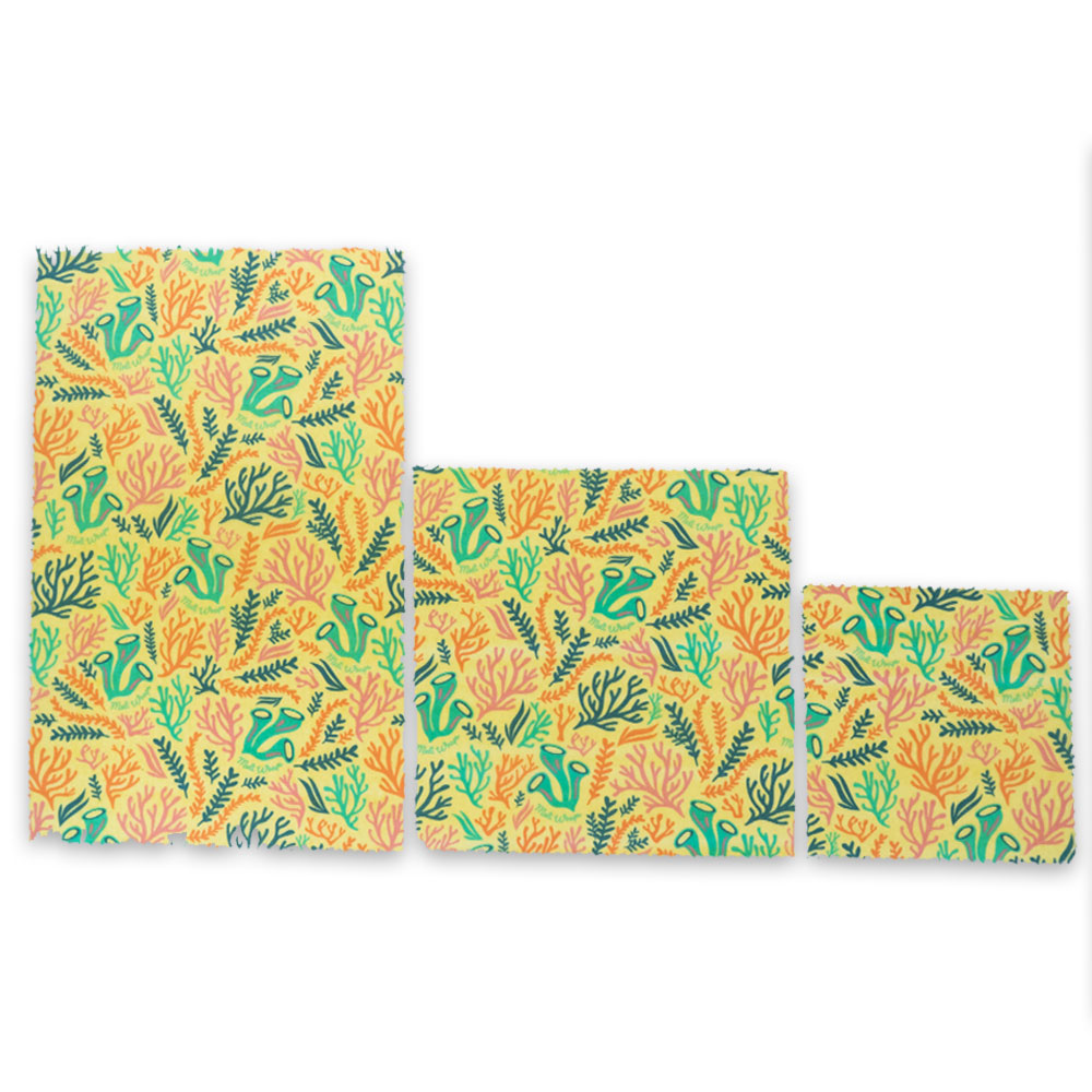 Reusable Handmade Organic Beeswax Food Wraps 3 Pack - Bloom – Hawaiiverse