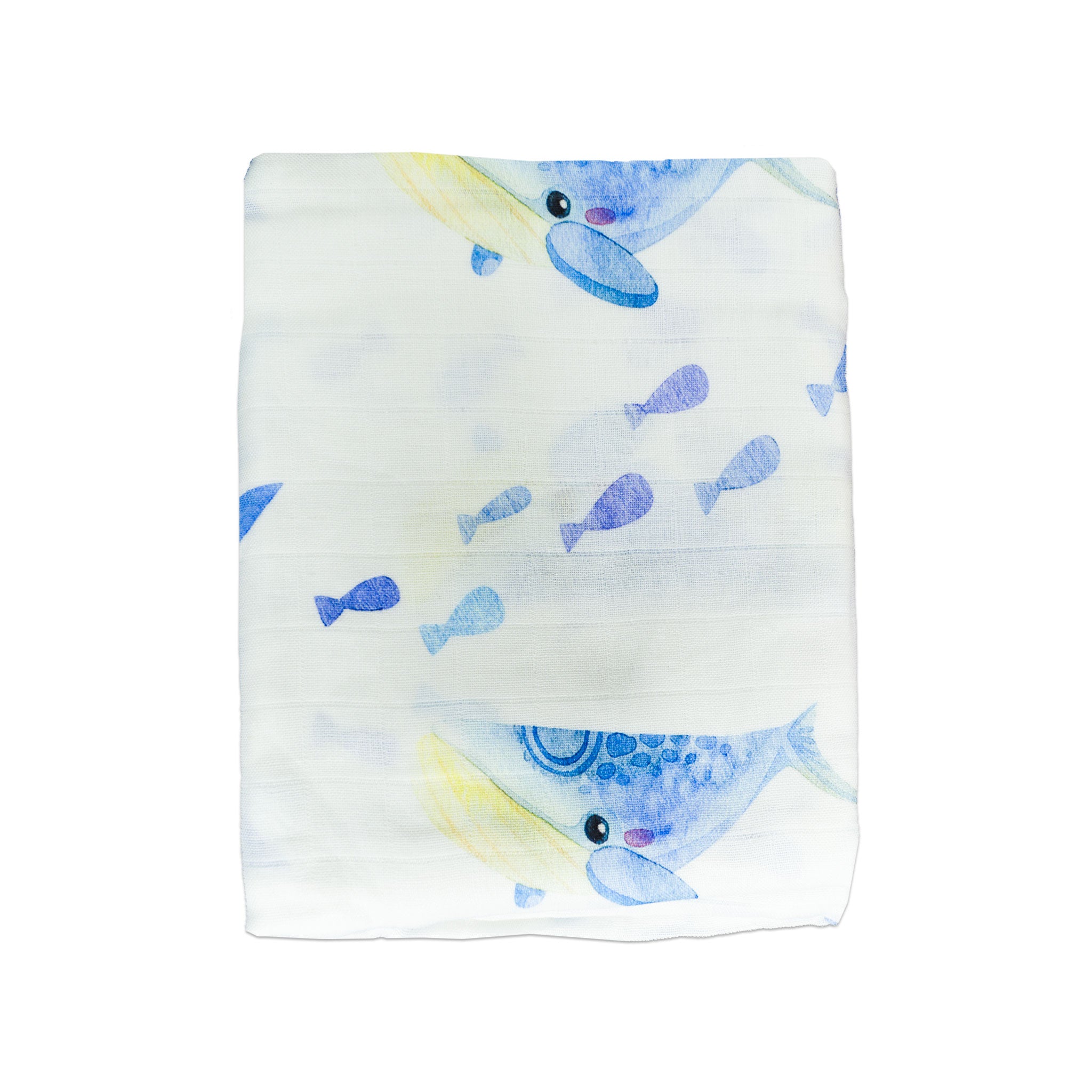 Bamboo Organic Cotton Ocean Friends 47" Swaddling Blanket