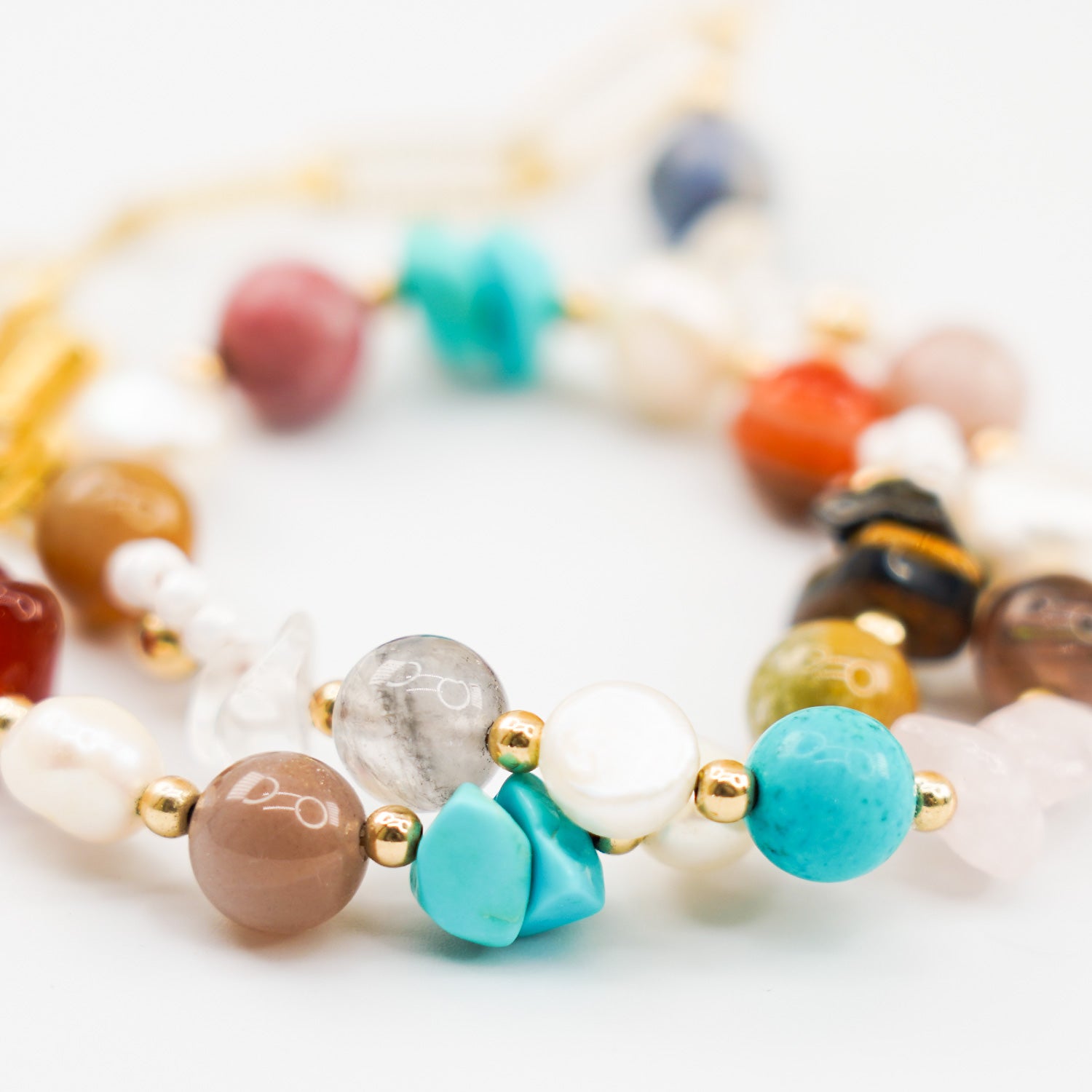 Eclectic Pearl, Gemstone, Glass 14k Gold Filled 16" Necklace