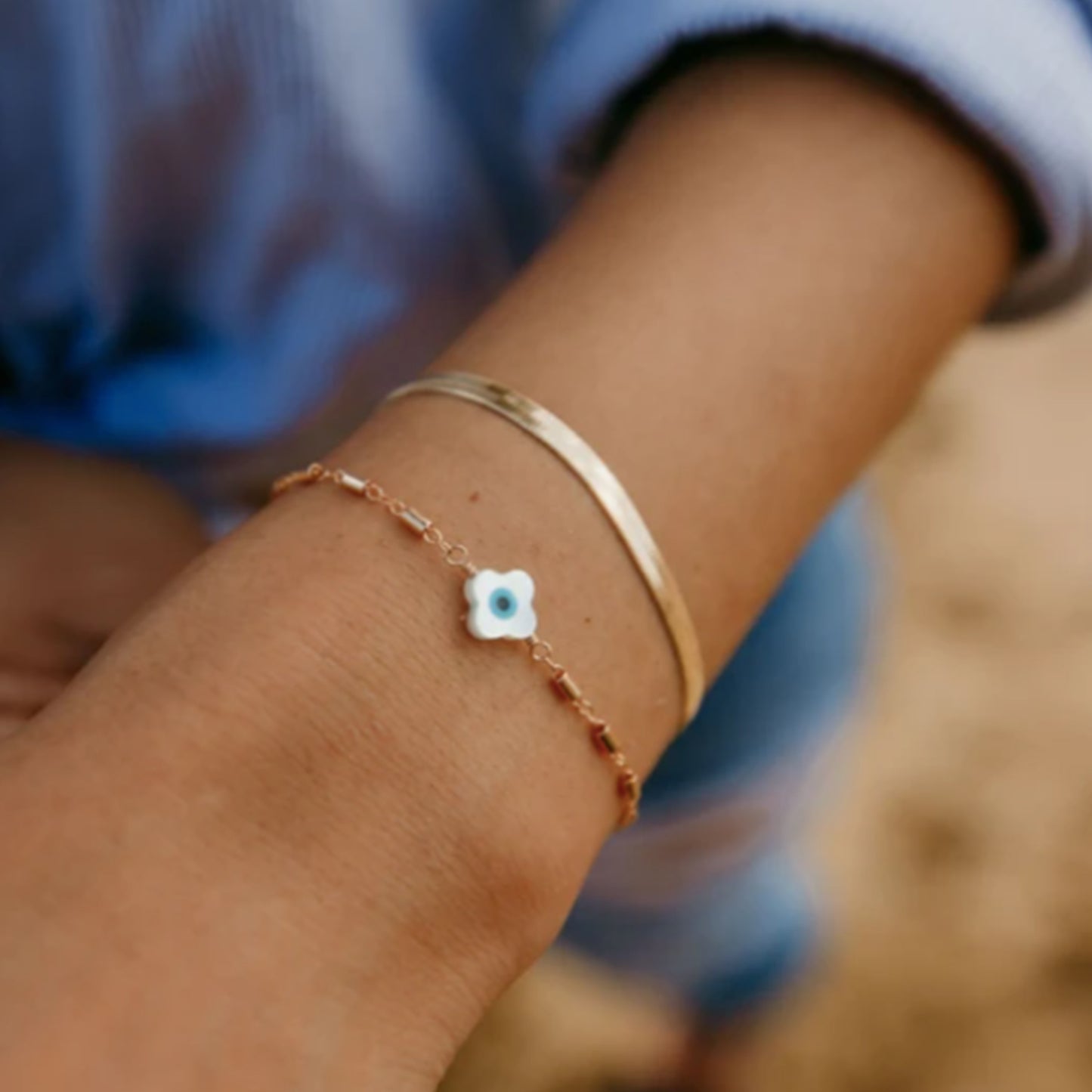 Evil Eye Bracelet on Wrist