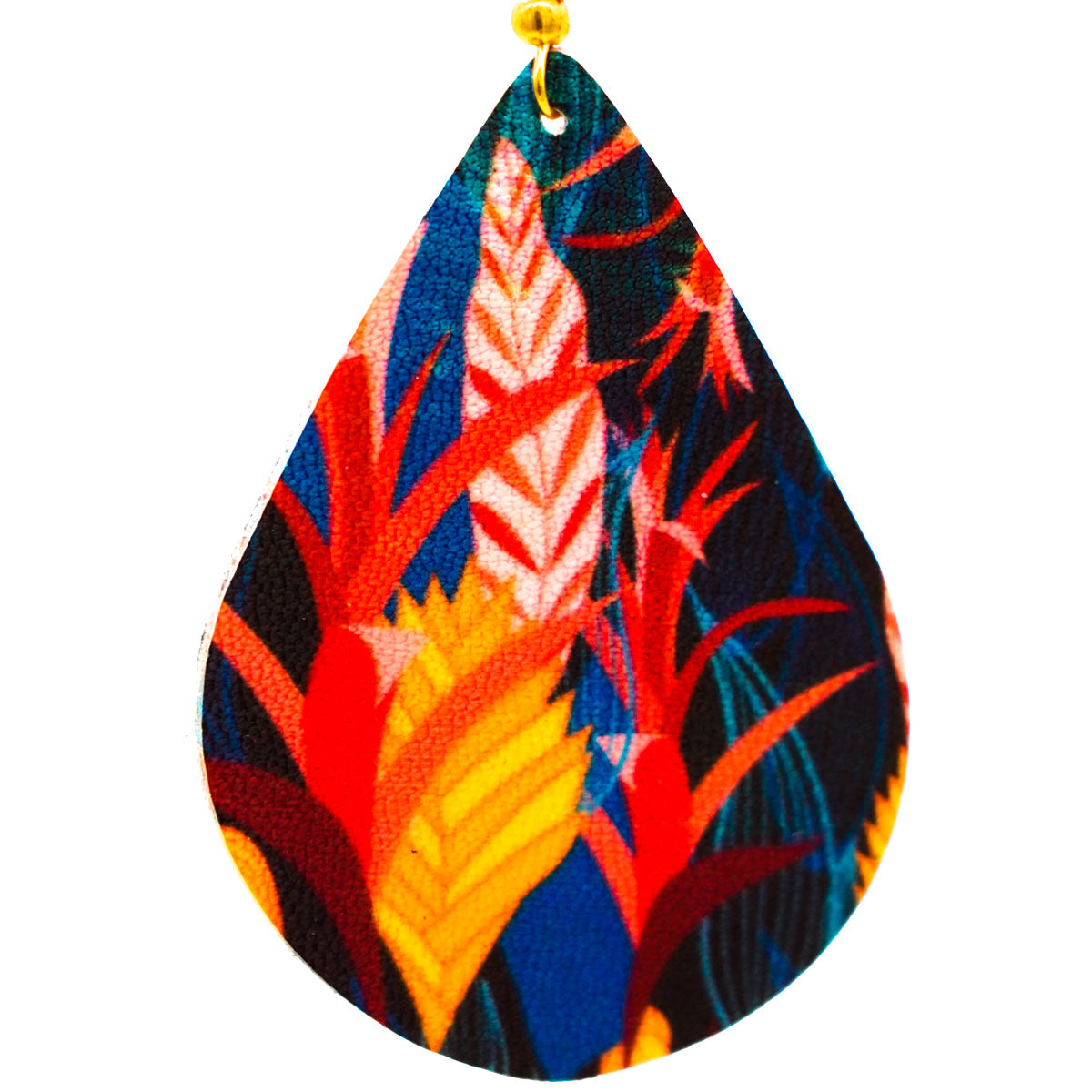 Faux Leather Lightweight Dangle Earrings - Vibrant Tropical Ginger