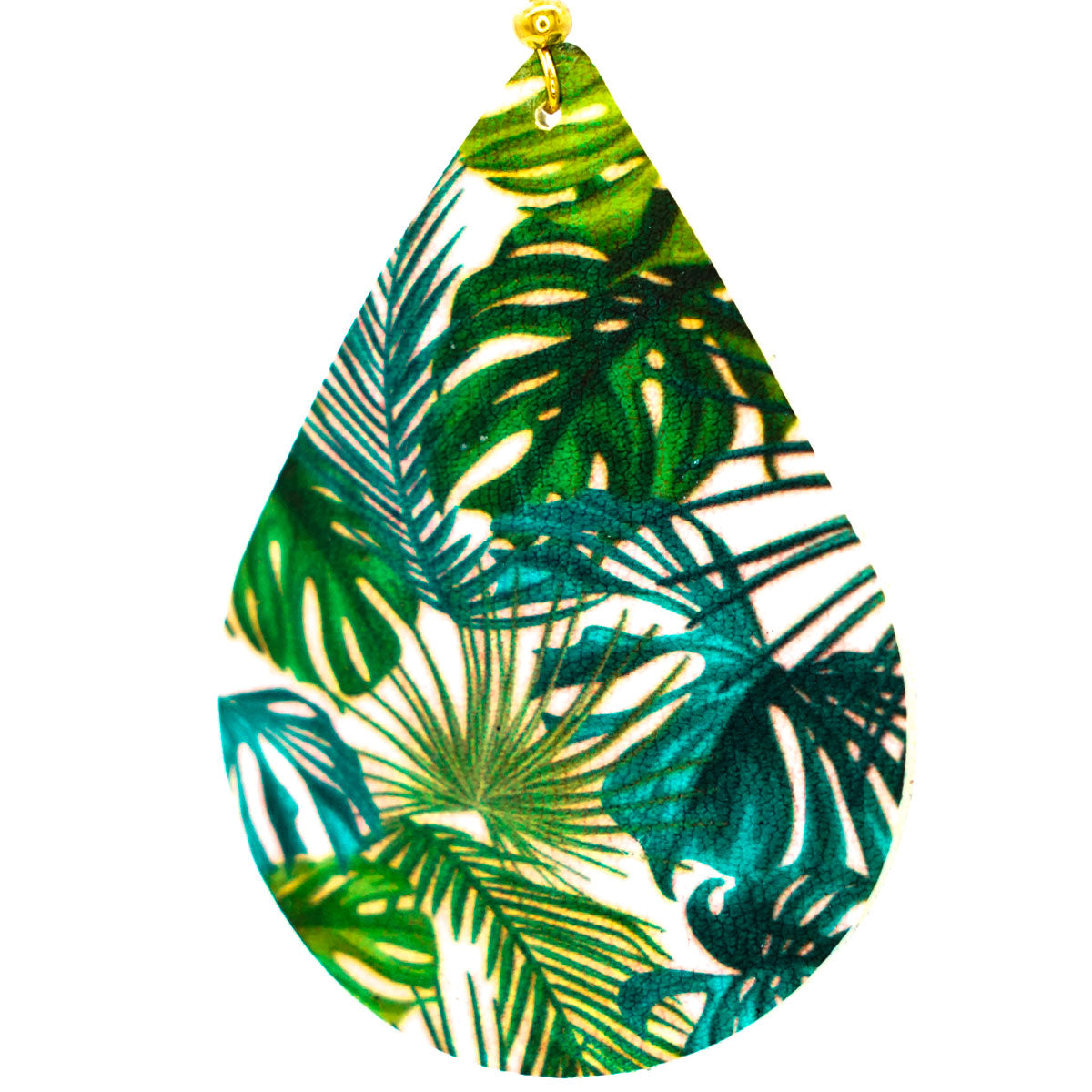 Faux Leather Lightweight Dangle Earrings - Tropical Jungle Monstera