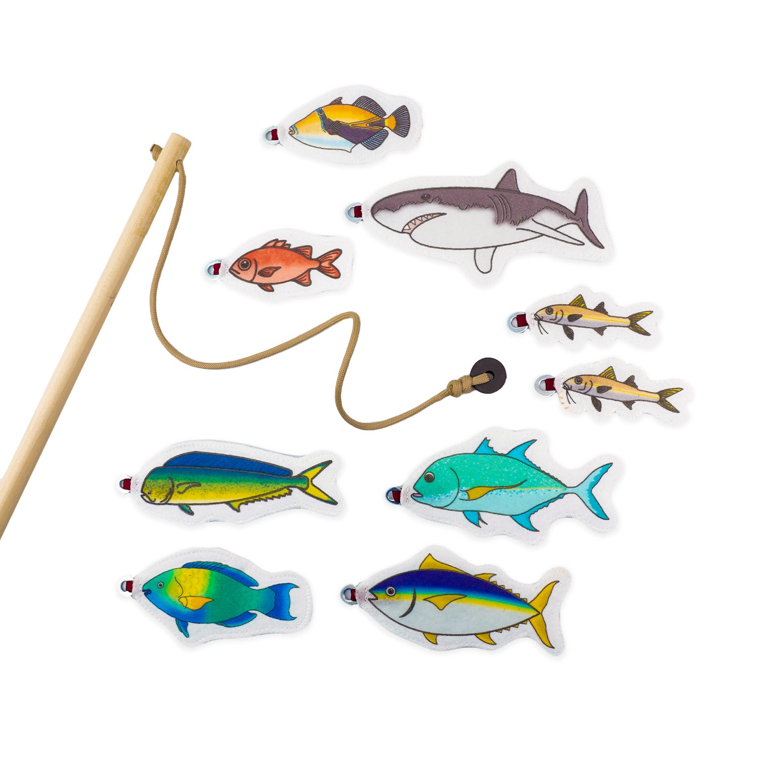 1 Set Magnetic Wooden Fishing Game And Wooden Marine Animal Magnet