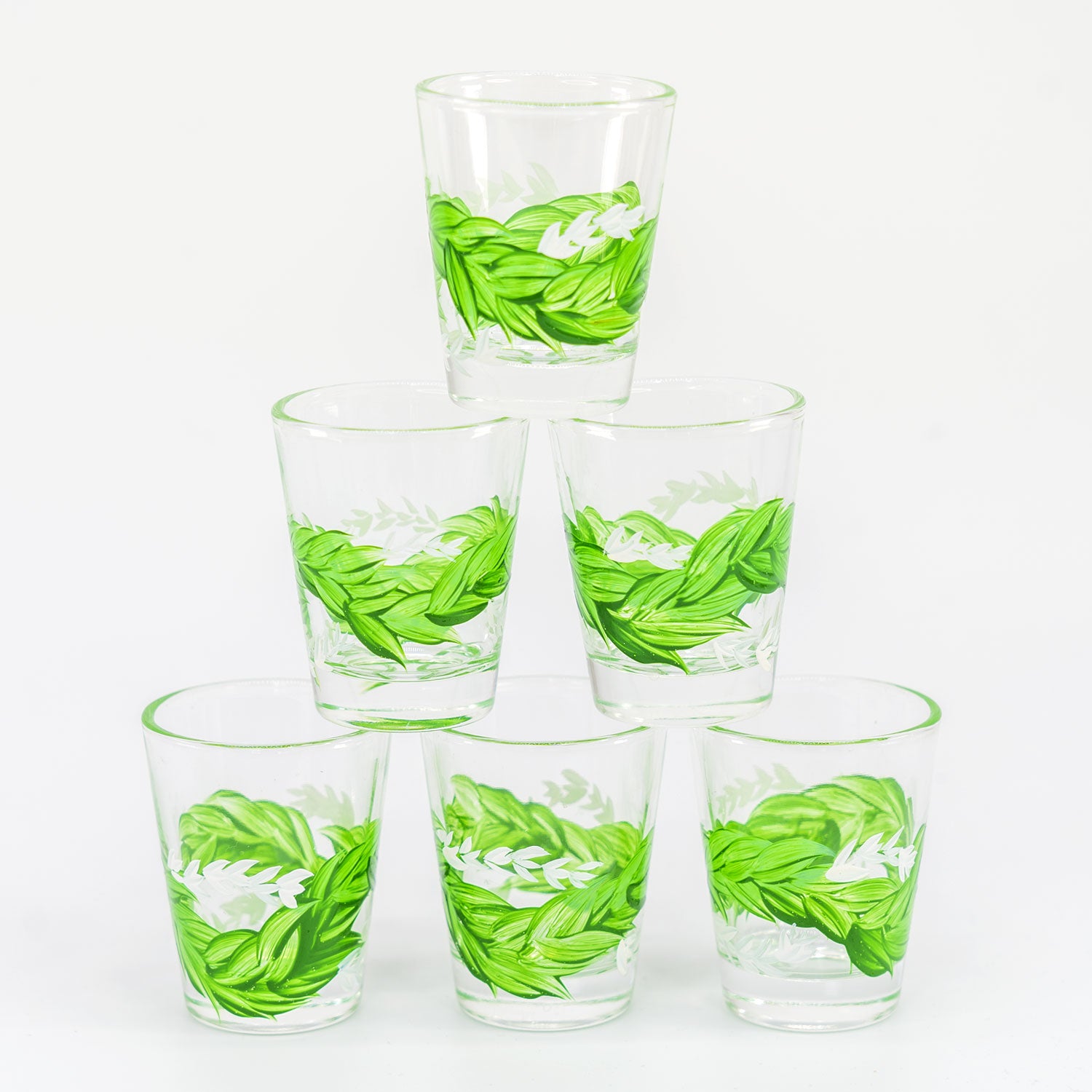 Hand-Painted Shot Glass - Maile & Pīkake