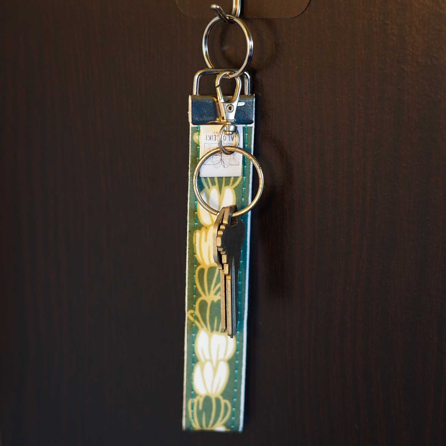Heavy Duty Handstitched 6" Green Pīkake Print Keychain