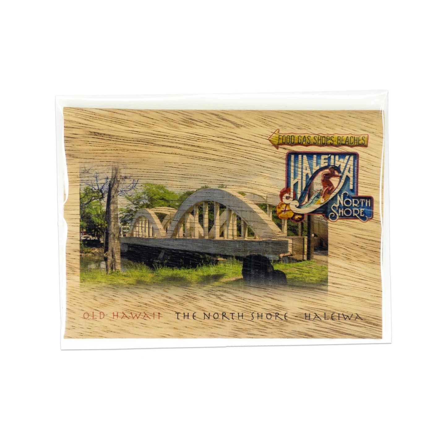 100% Koa Wood Folded Note Card With Envelope - Haleʻiwa
