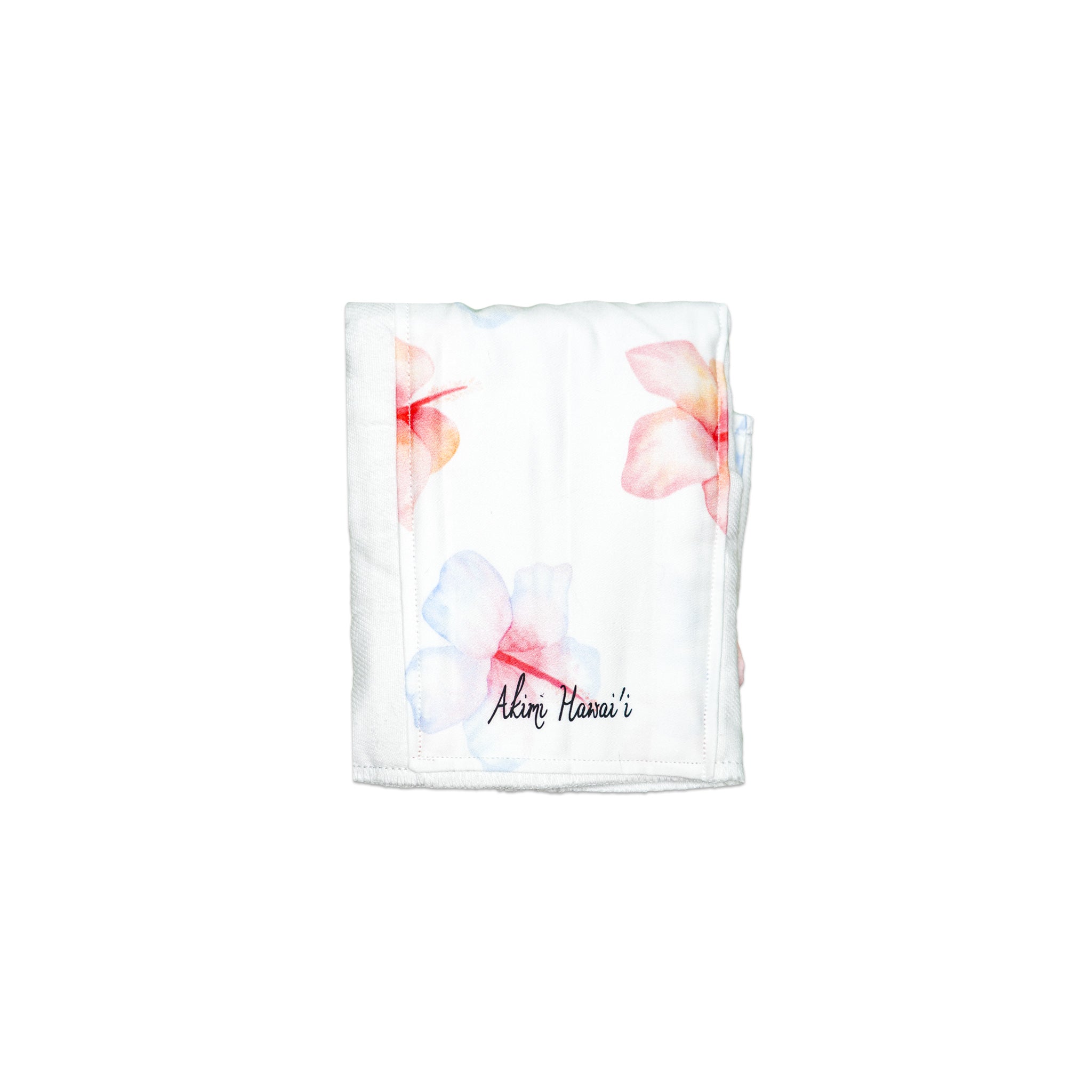 Organic Cotton Gauze Hibiscus Handmade Burp Cloth