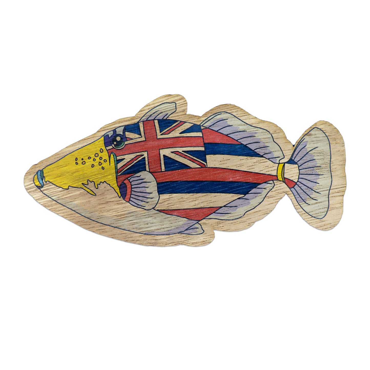 Koa Wood Veneer Die Cut Sticker - Humuhumu - Handmade in Hawaiʻi