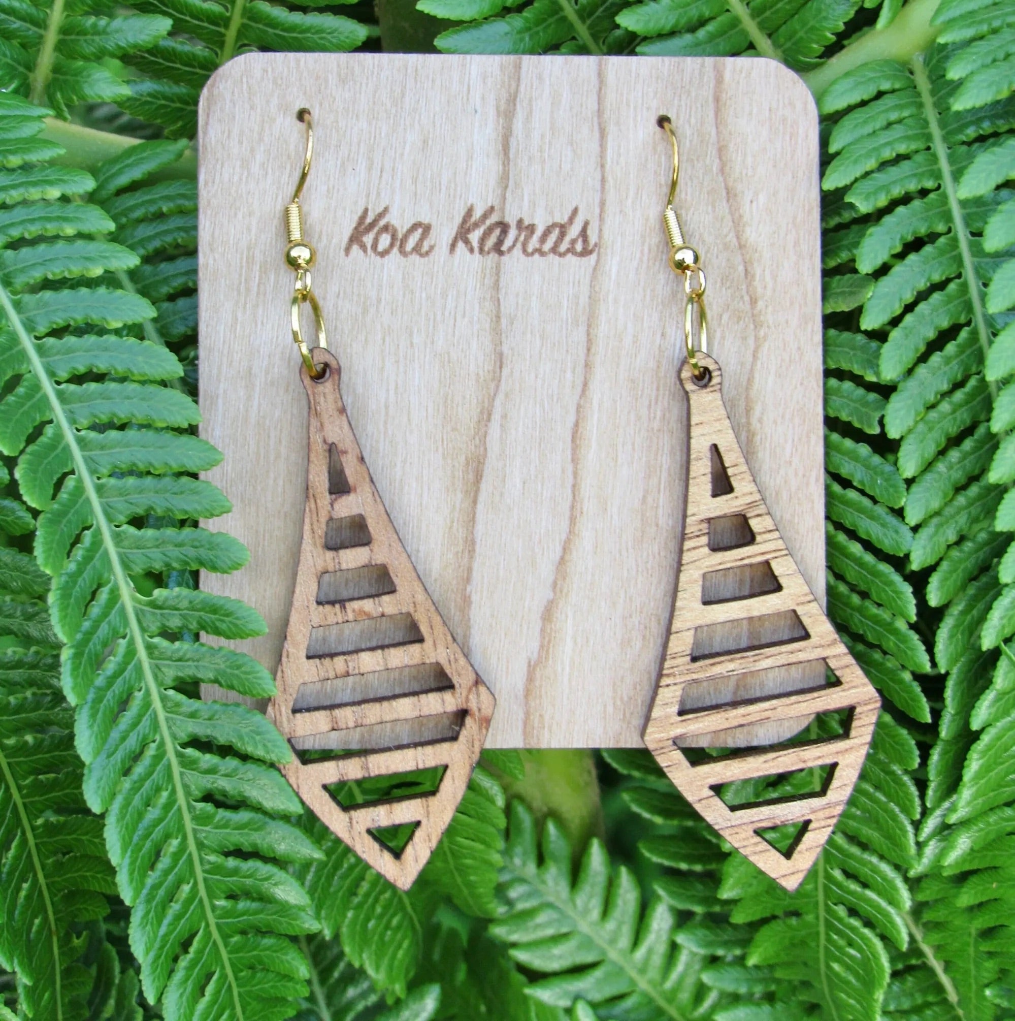 Koa Wood Double Helix Earrings
