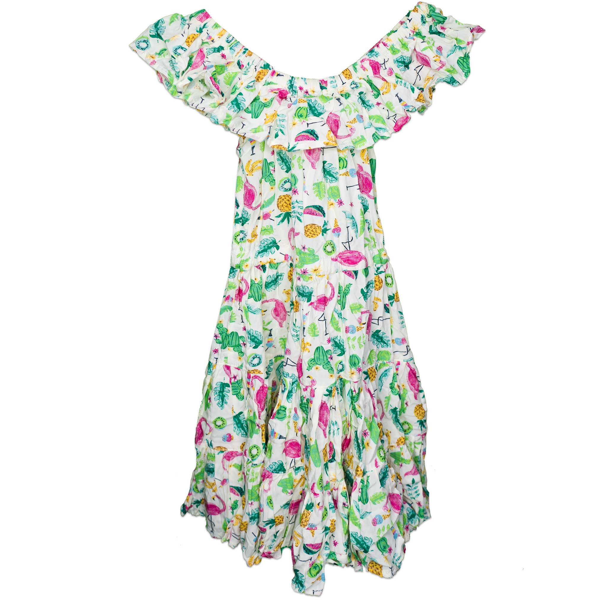 Colorful Kaitlyn Elastic Waist Back Handmade Dress