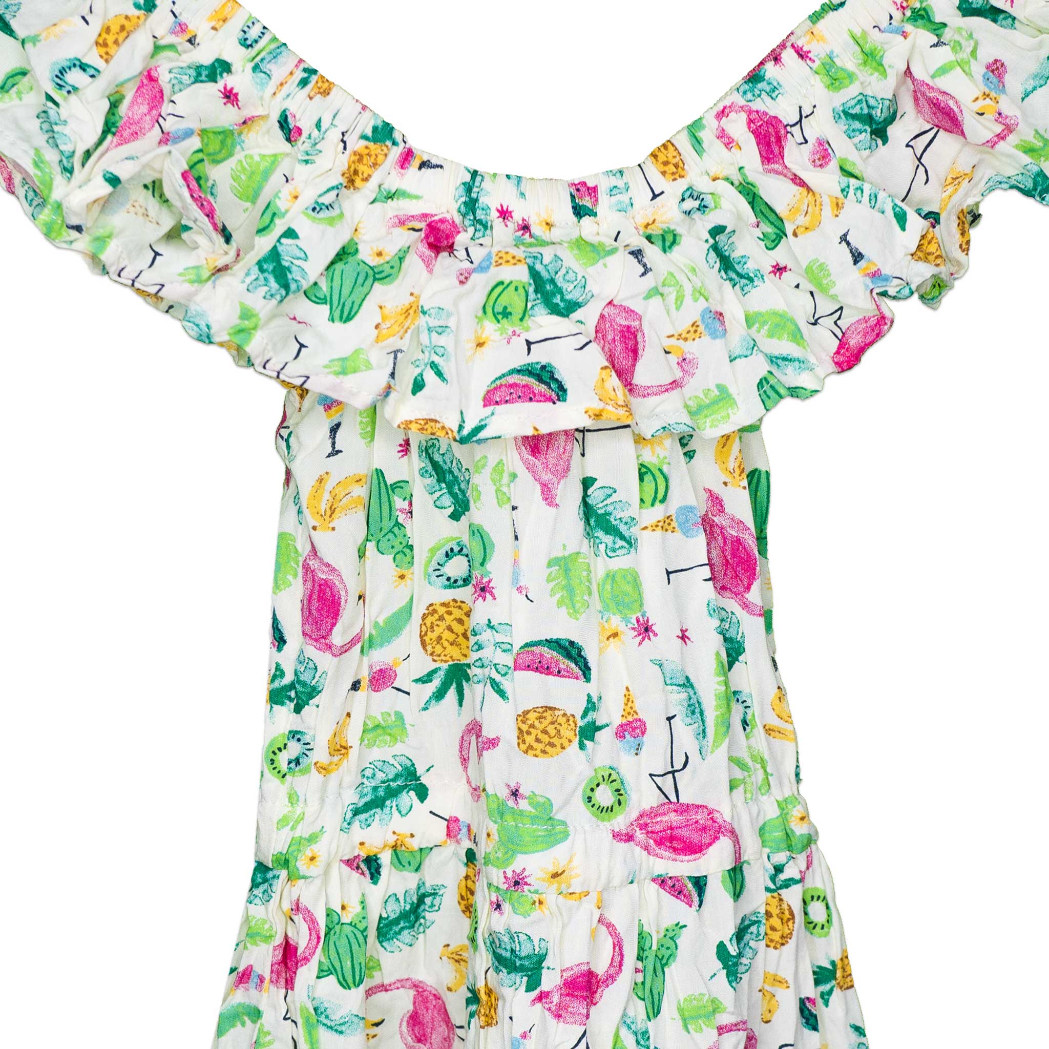 Colorful Kaitlyn Elastic Waist Back Handmade Dress
