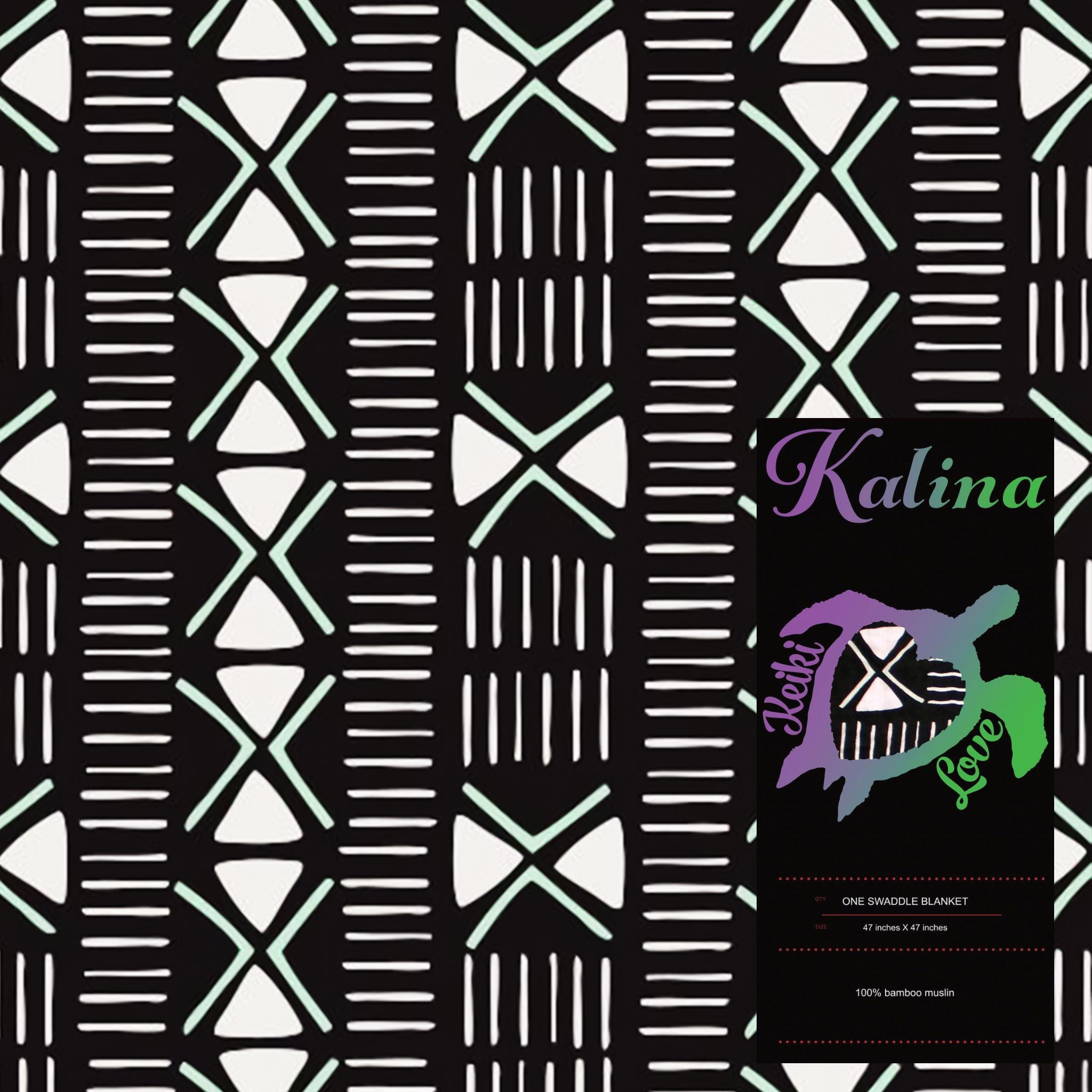 Bamboo Muslin 47" Kalina Print Signature Swaddle Blanket