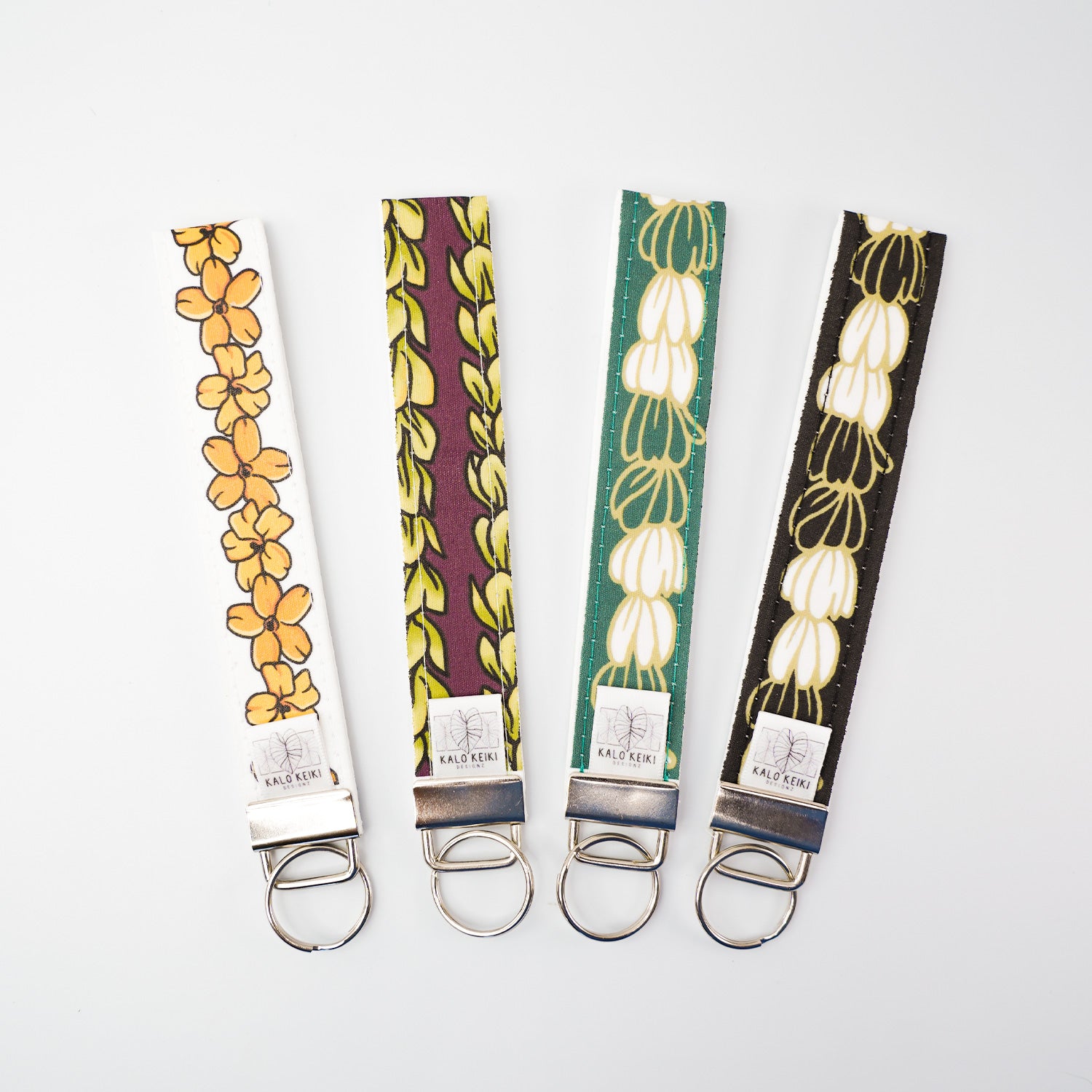 Heavy Duty Handstitched 6" Green Pīkake Print Keychain