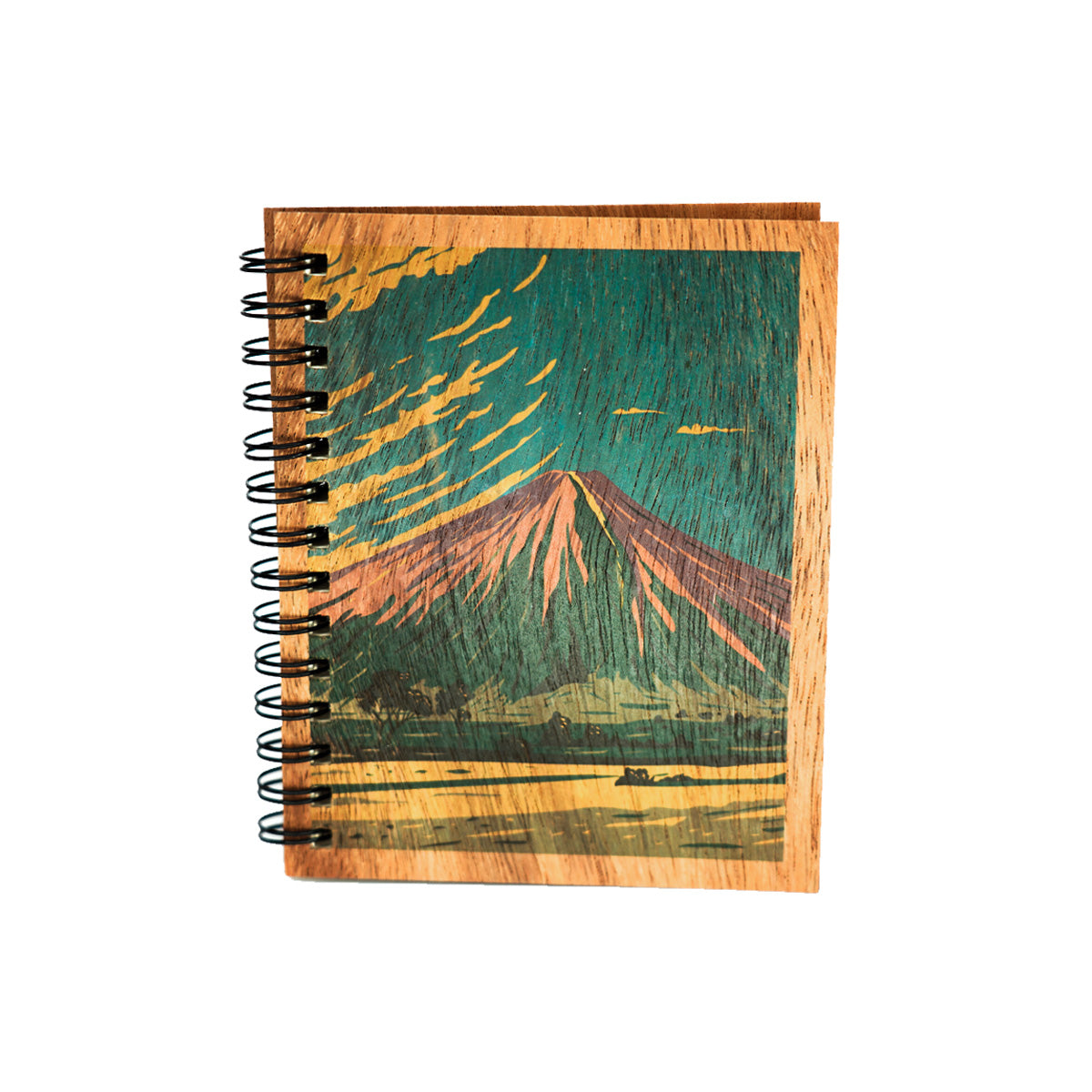 5" Handmade Koa Wood Spiral Mini Notebook - Luna