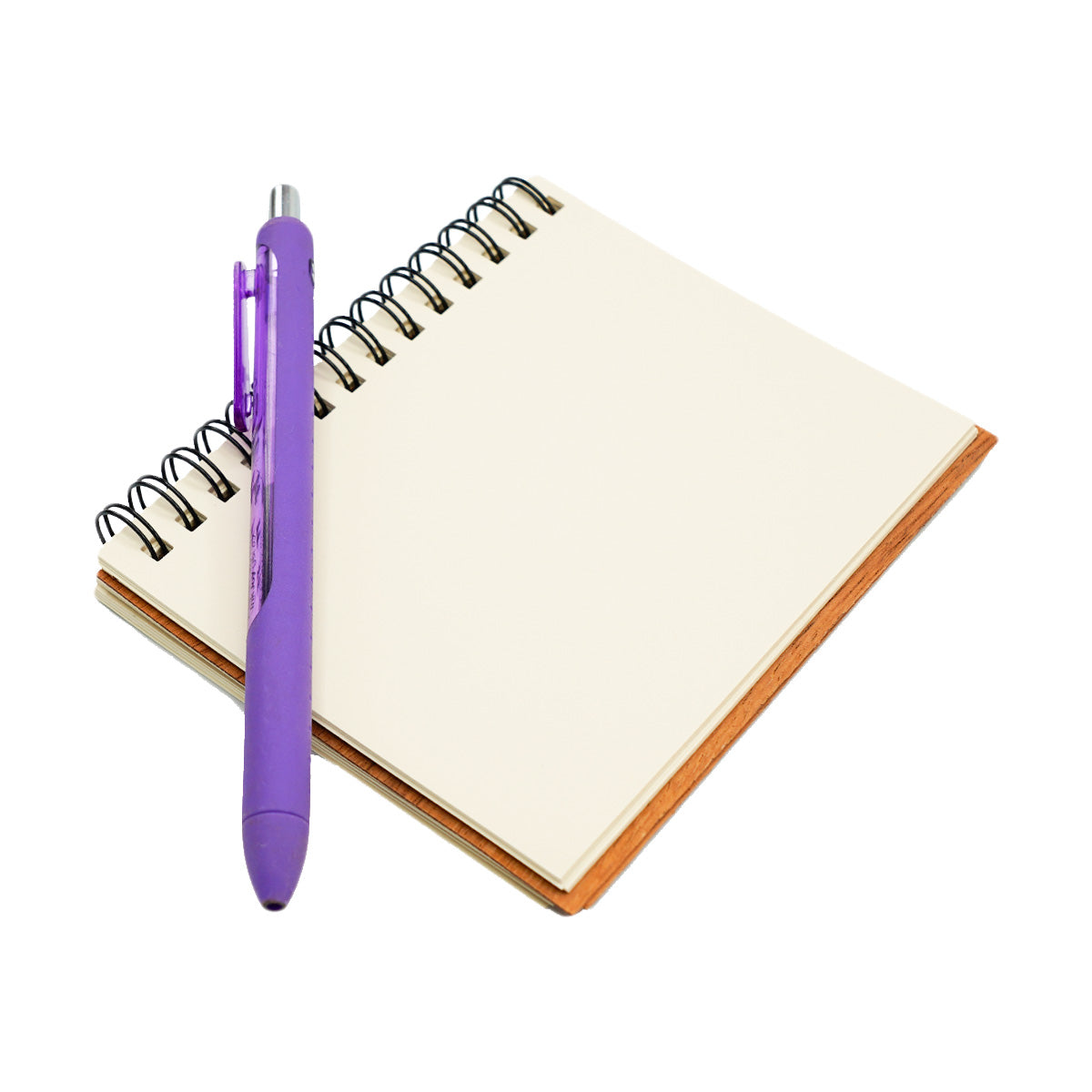 5" Handmade Koa Wood Spiral Mini Notebook - Honu on the Beach
