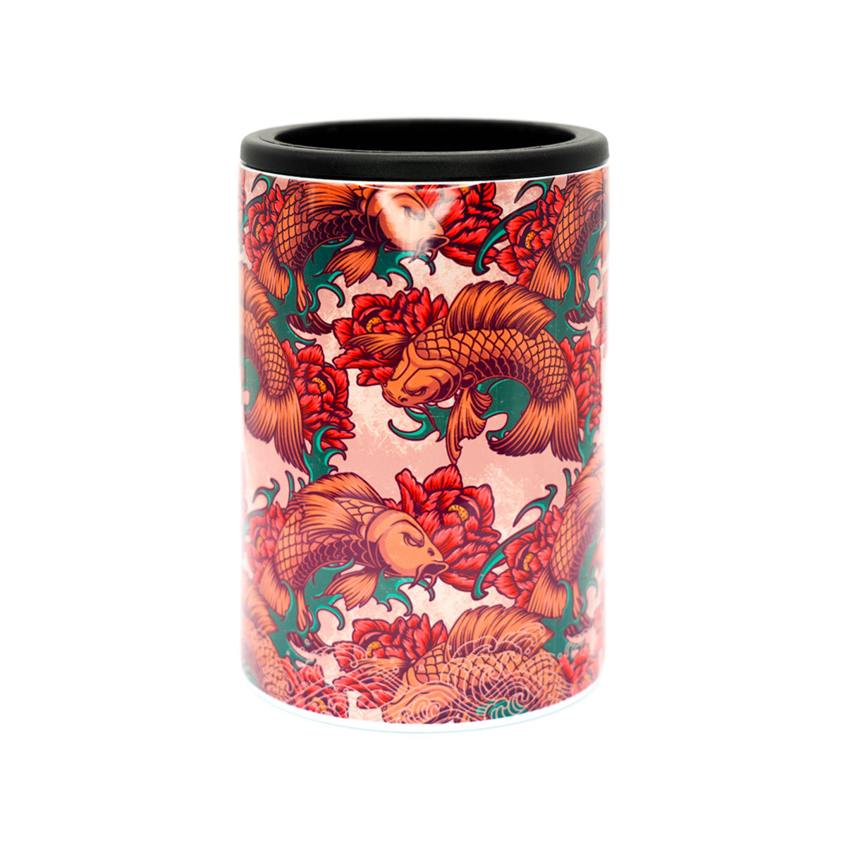 12oz Handmade Double-Wall Can Cooler - Koi Lotus