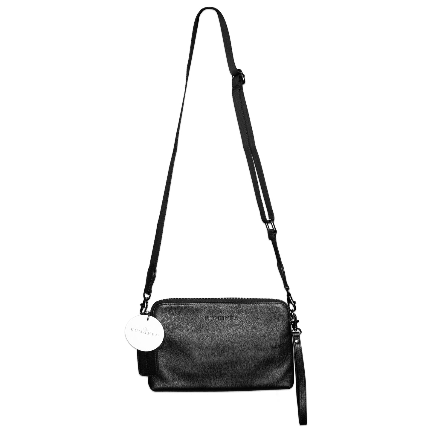 Luxury Pebble Top Grain Leather Handmade Clutch / Wallet / Crossbody Bag