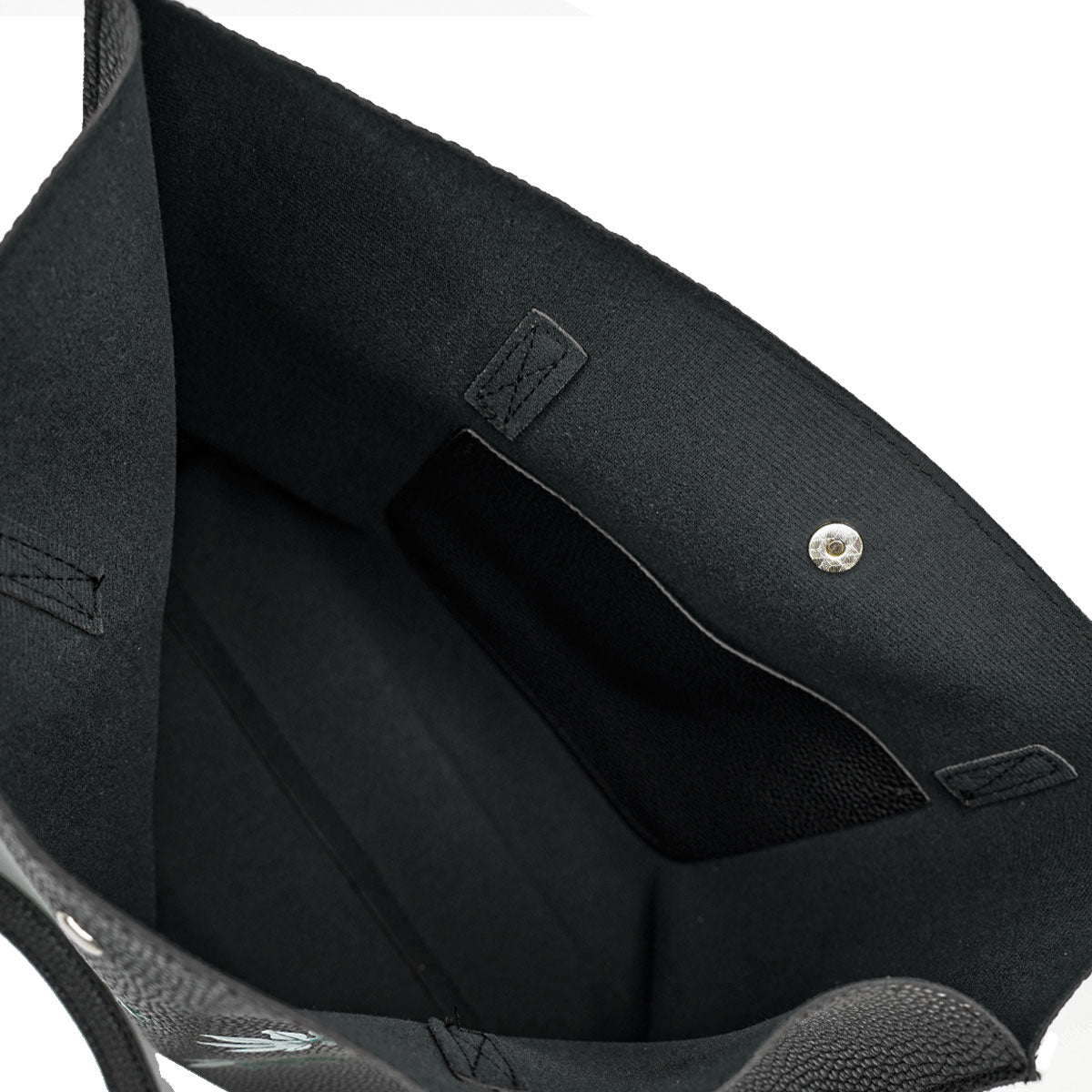 Faux Pebbled Leather Everyday Black Tote Bag - Gold Foil Lauwaʻe