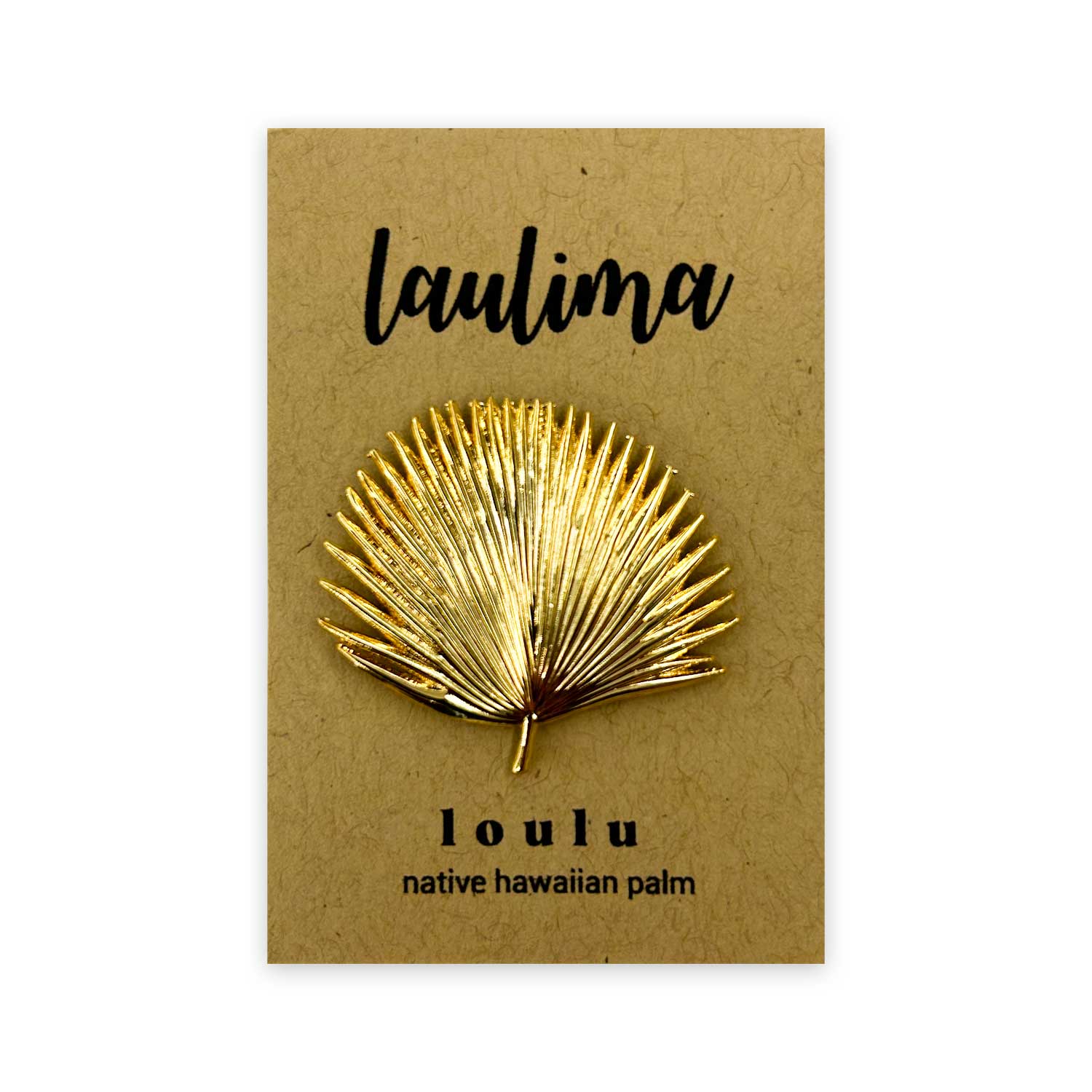Native Hawaiian Loulu Palm Tree Gold Pin