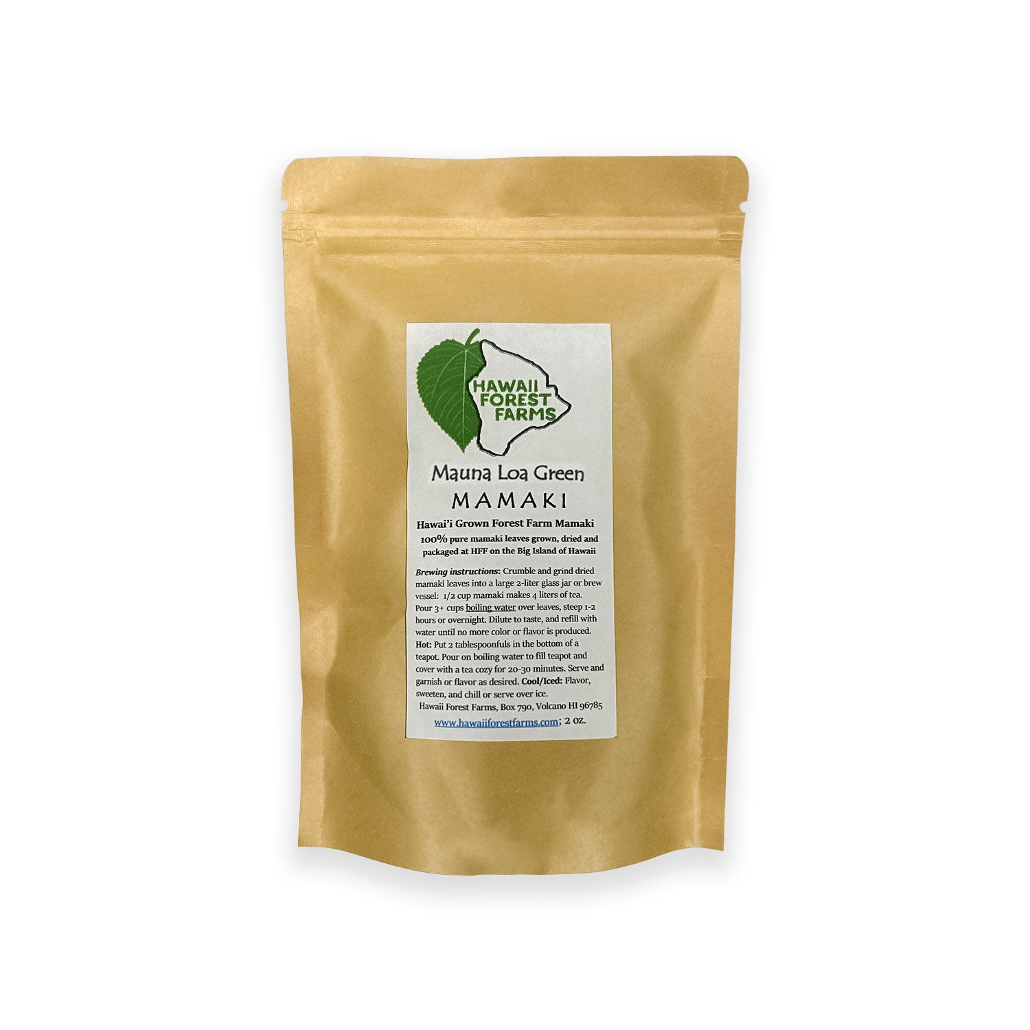 Loose Leaf Māmaki Tea - Mauna Loa Green 2oz