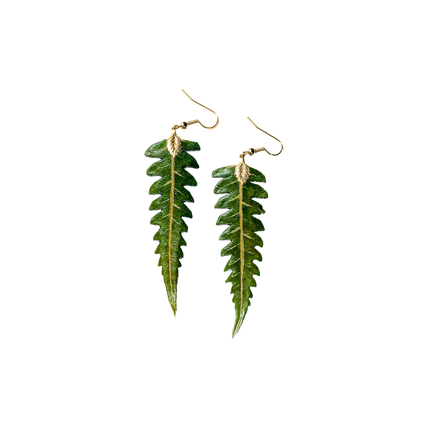 Real Preserved Handmade Hāpuʻu Fern Earrings - Medium