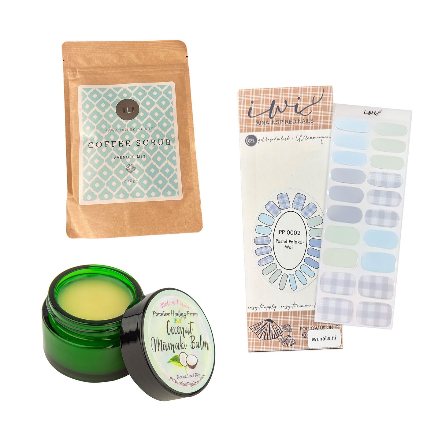Nail'd It! | Gel Nails & Lamp | Māmaki Balm | Coffee Scrub | Gift Set