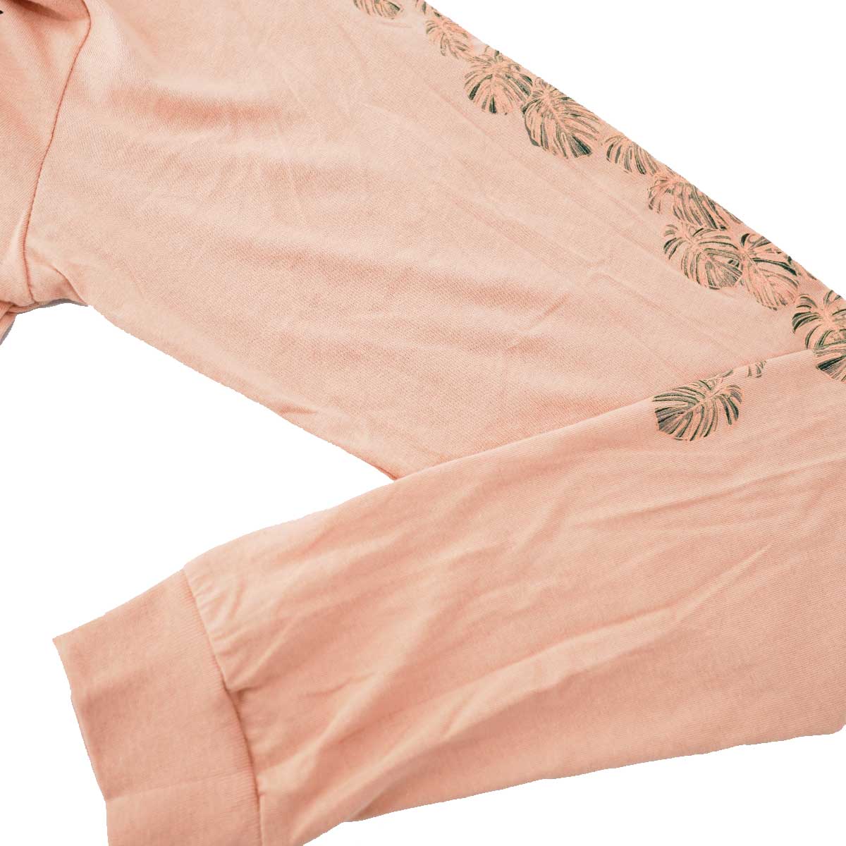 Lēʻahi Diamond Head Monstera Print Cotton Longsleeve - Neutral