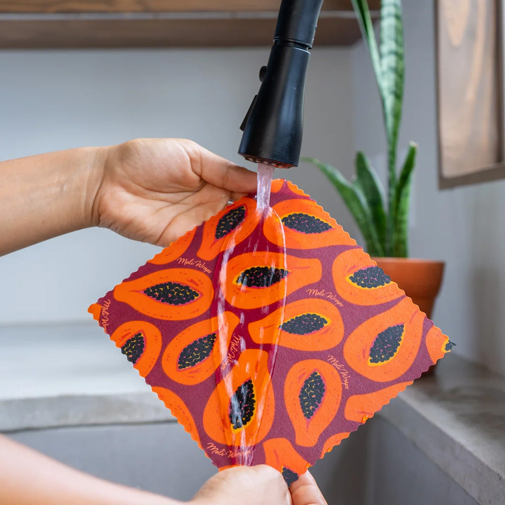 Reusable Handmade Organic Beeswax Food Wraps 3 Pack - Purple Papaya