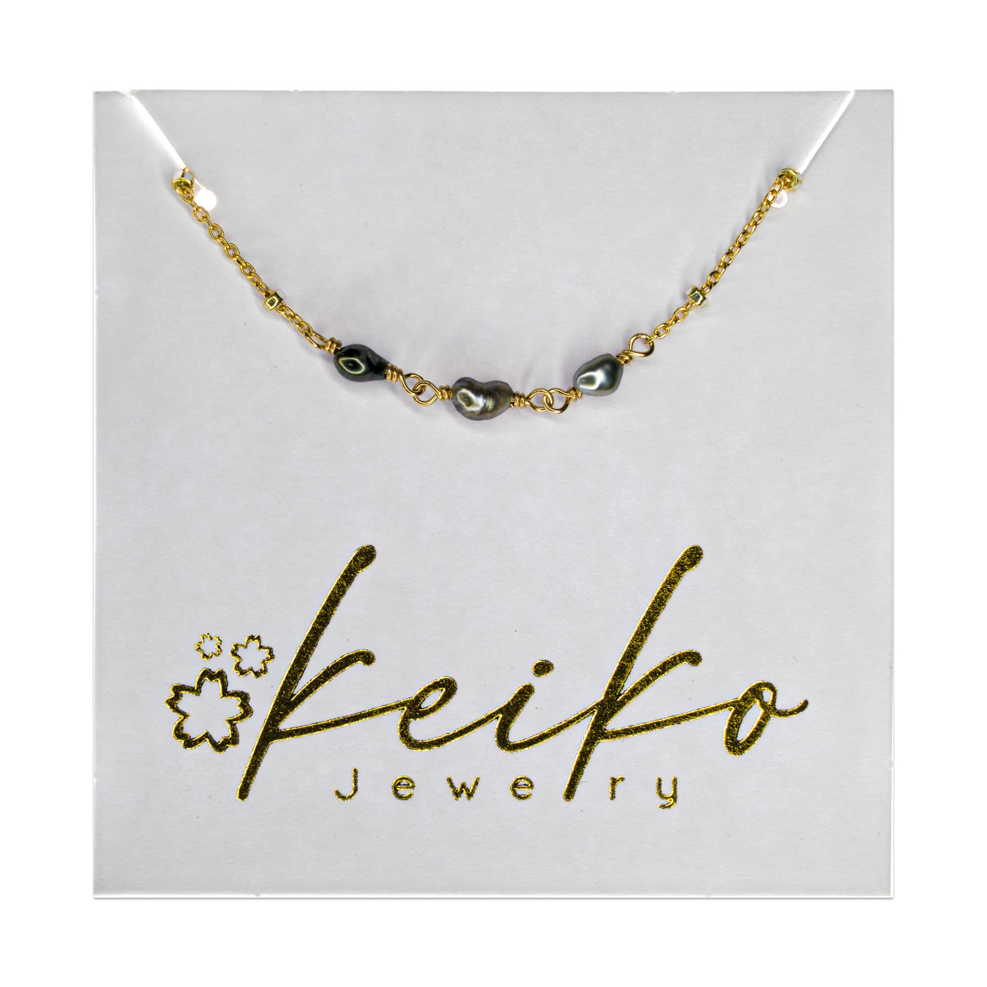 Natural Triple Mini Tahitian Keshi Pearl Bracelet
