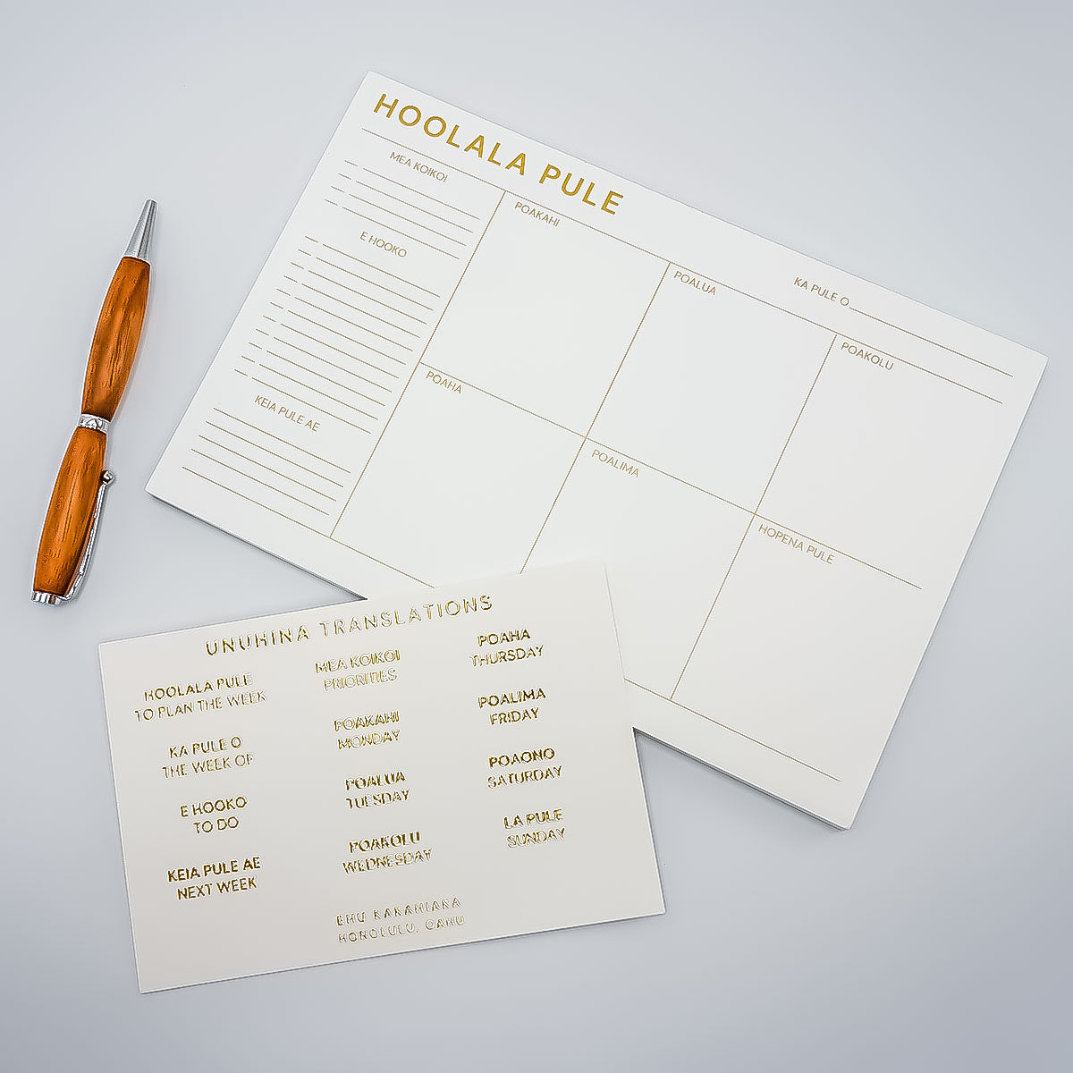 Hoolala Pule Weekly Notepad - Hawaiian Language Planner