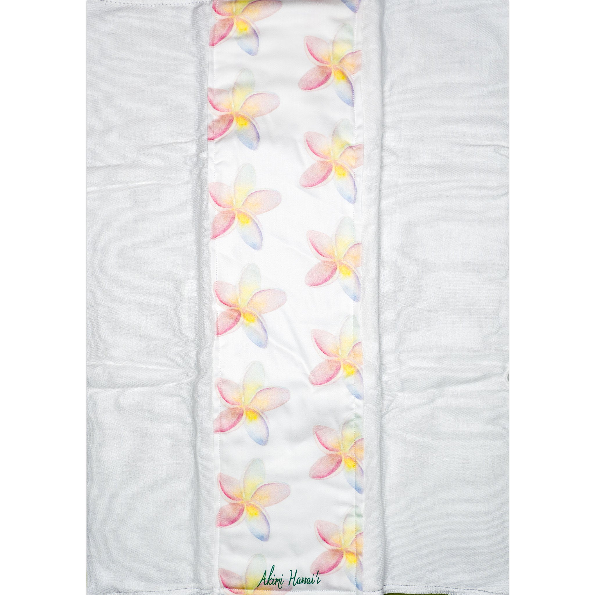 Organic Cotton Gauze Plumeria Handmade Burp Cloth