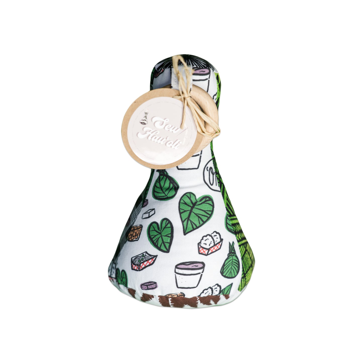 Handmade Patchwork Poi Pounder Baby Teething Toy - Oʻmaʻomaʻo ʻOno