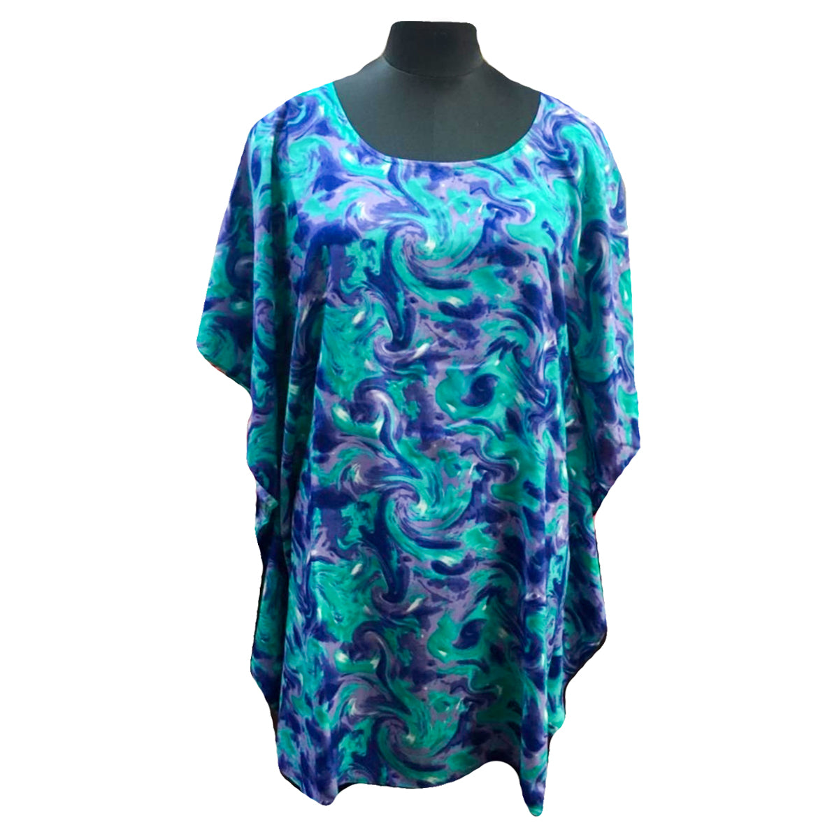 Purple and Teal Swirl Poncho Mini Dress Purple and Teal Swirl Poncho Mini Dress
