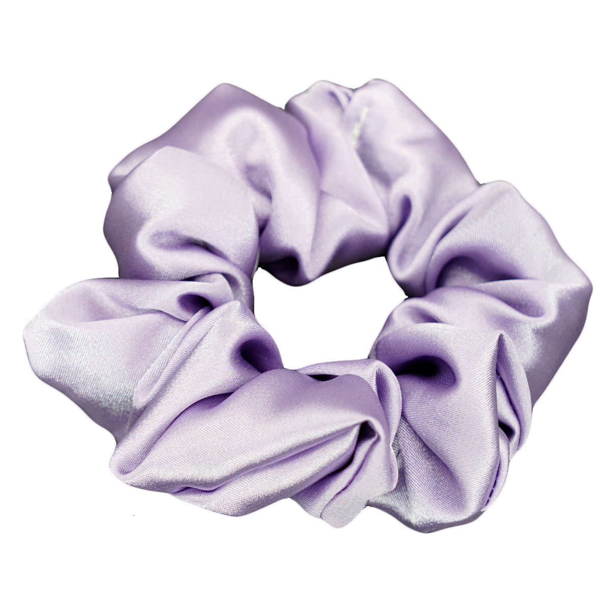 Handsewn Sateen & Lace Scrunchie Set - Purple & Tan