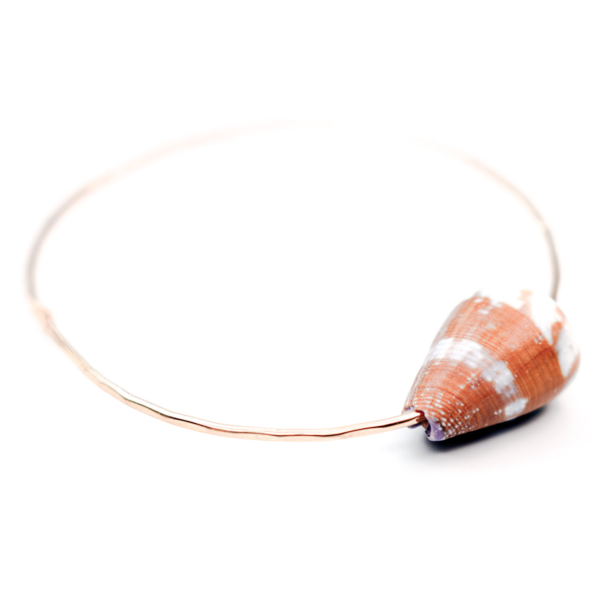 Rat Cone Shell Handmade Gold Bangle