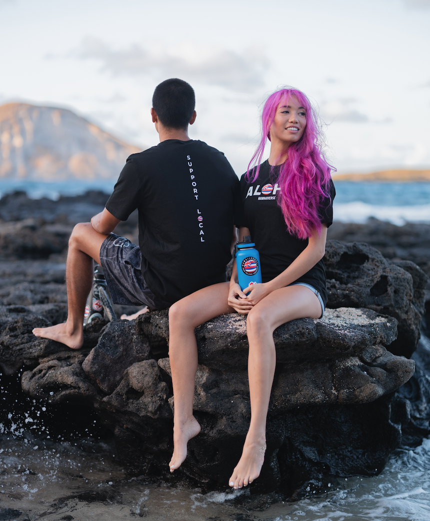 Aloha Tee Combed Cotton T-Shirt - Black