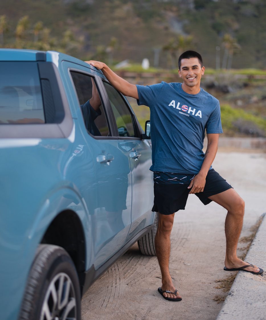 Aloha Combed Cotton T-Shirt - Heather Blue