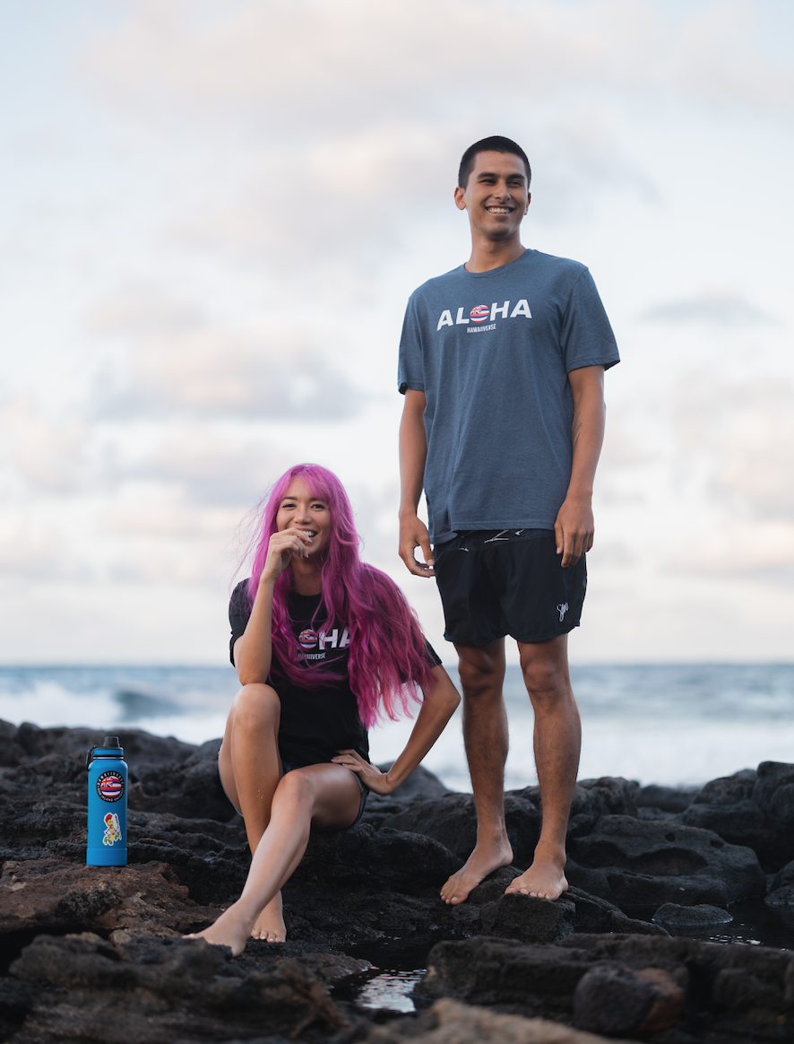 Aloha Combed Cotton T-Shirt - Heather Blue