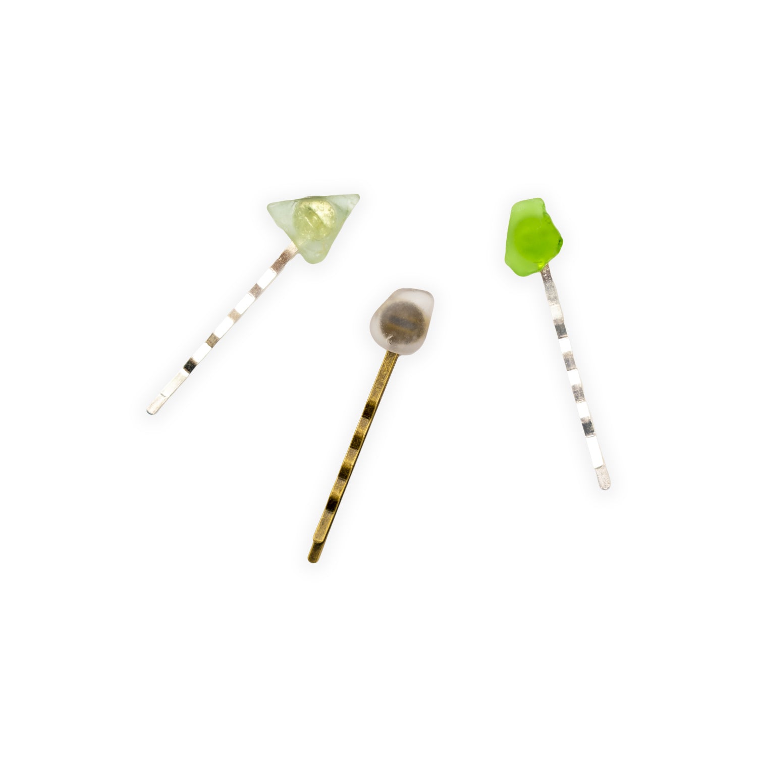 Hand-Collected Sea Glass Bobby Pin Three Pack